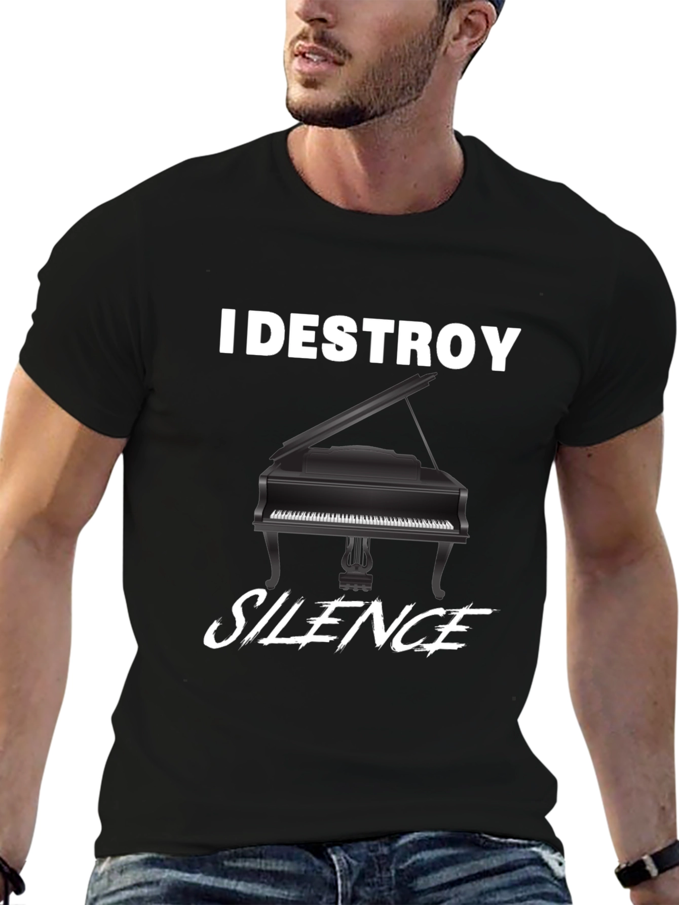 I Destroy Silence Piano Graphic T-Shirt