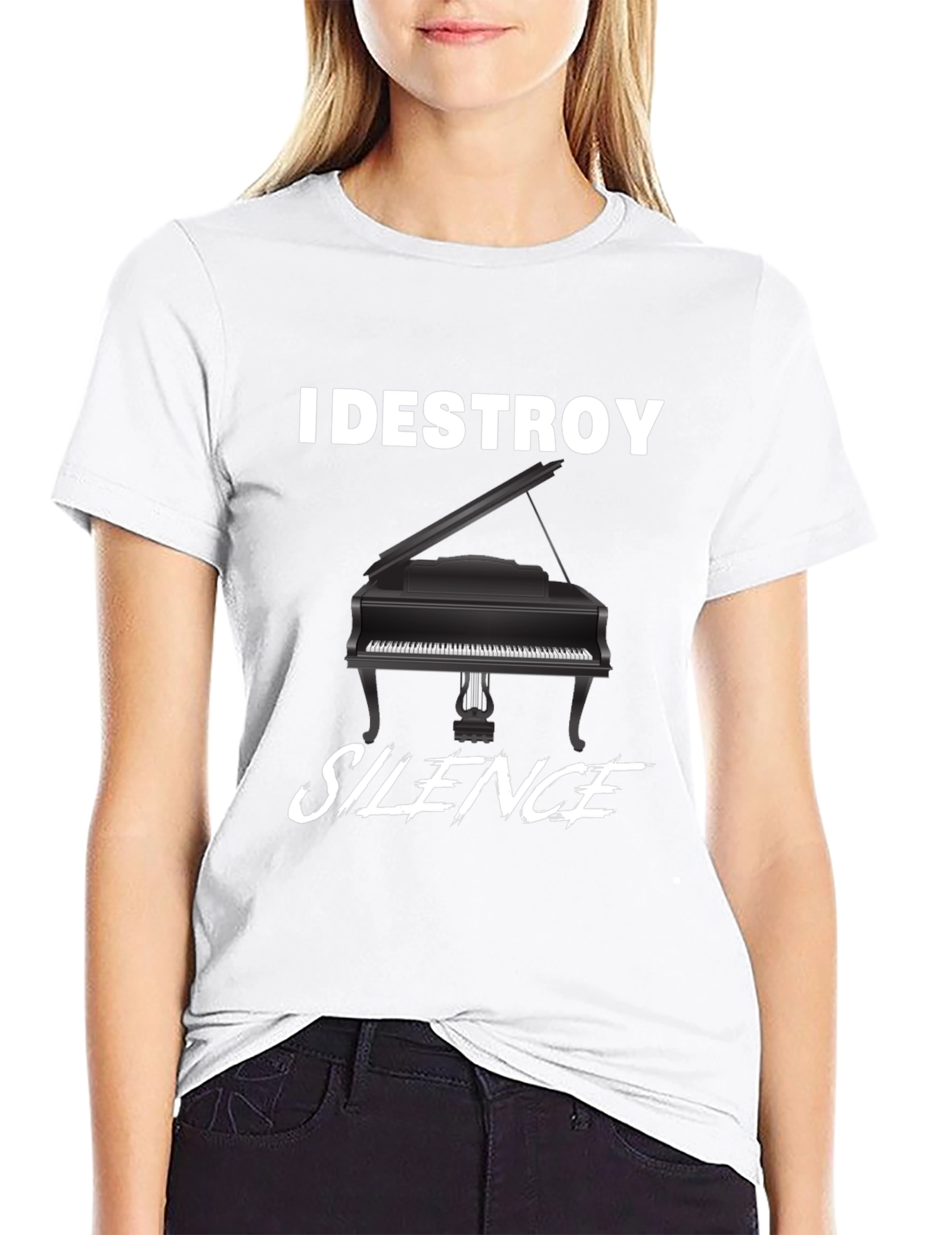 I Destroy Silence Piano Graphic T-Shirt