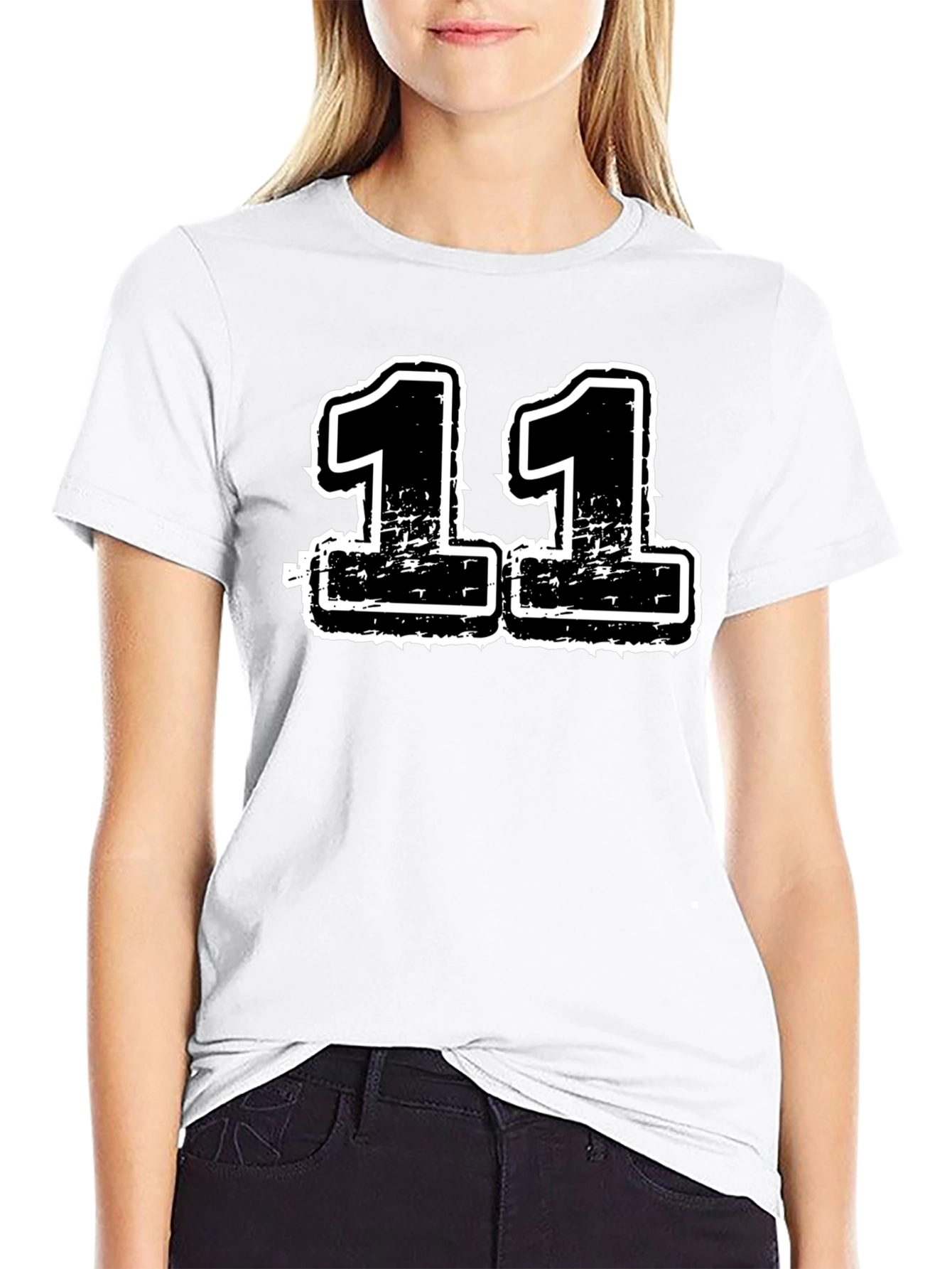 Distressed Number 11 Graphic T-Shirt