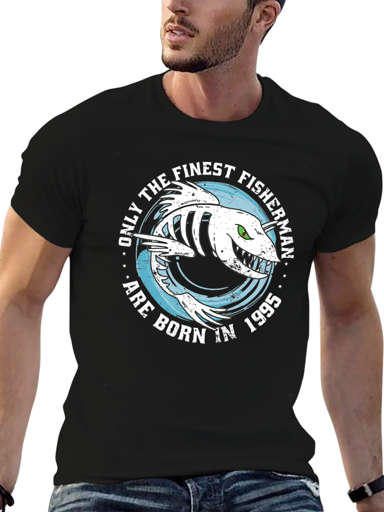 Finest Fisherman 1995 Black Graphic Tee