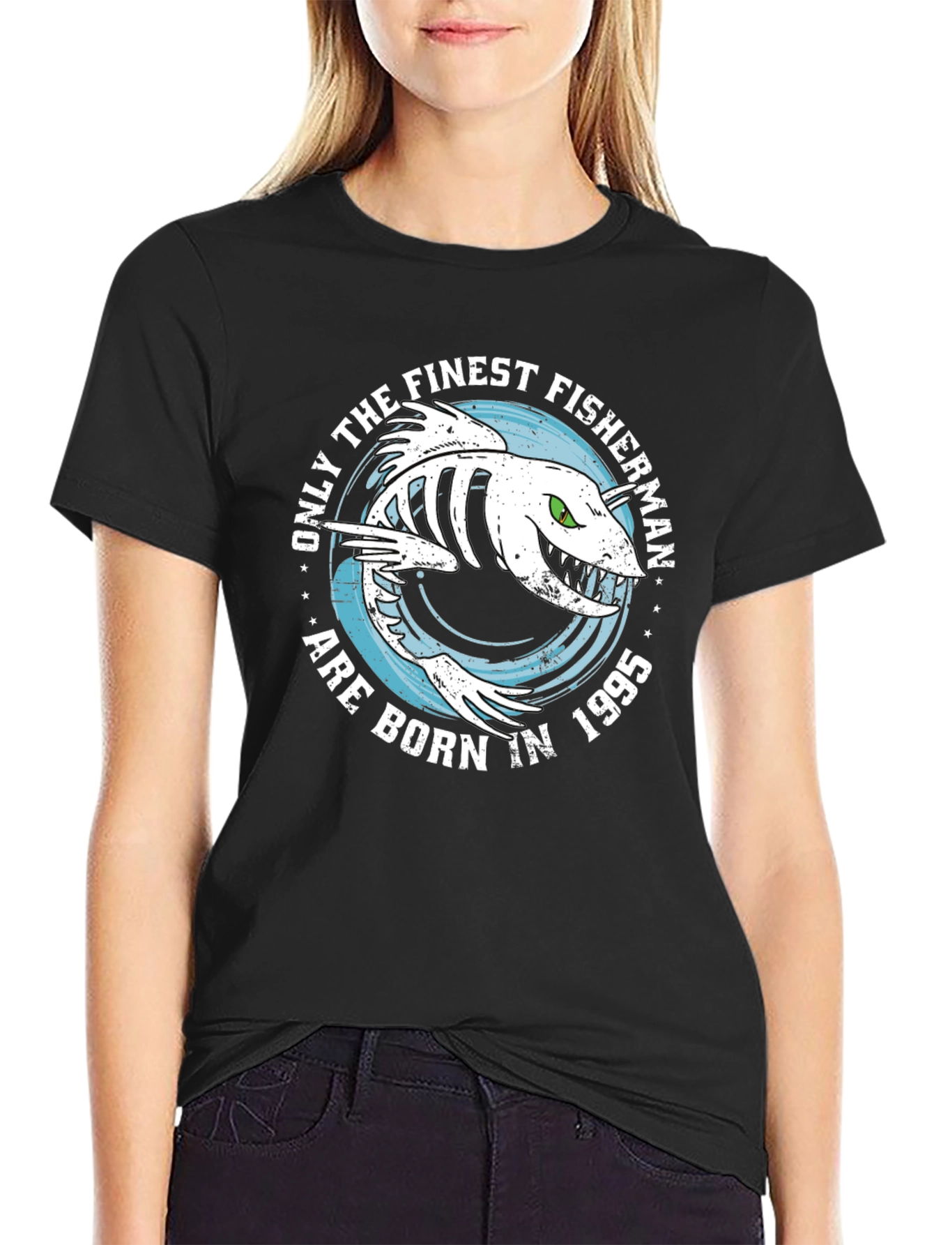 Finest Fisherman 1995 Black Graphic Tee