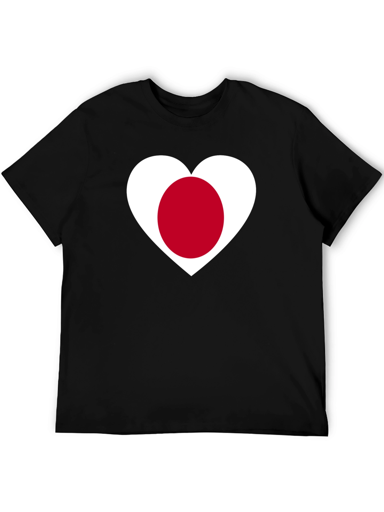 Japanese Flag Heart T-Shirt - Black Cotton Tee