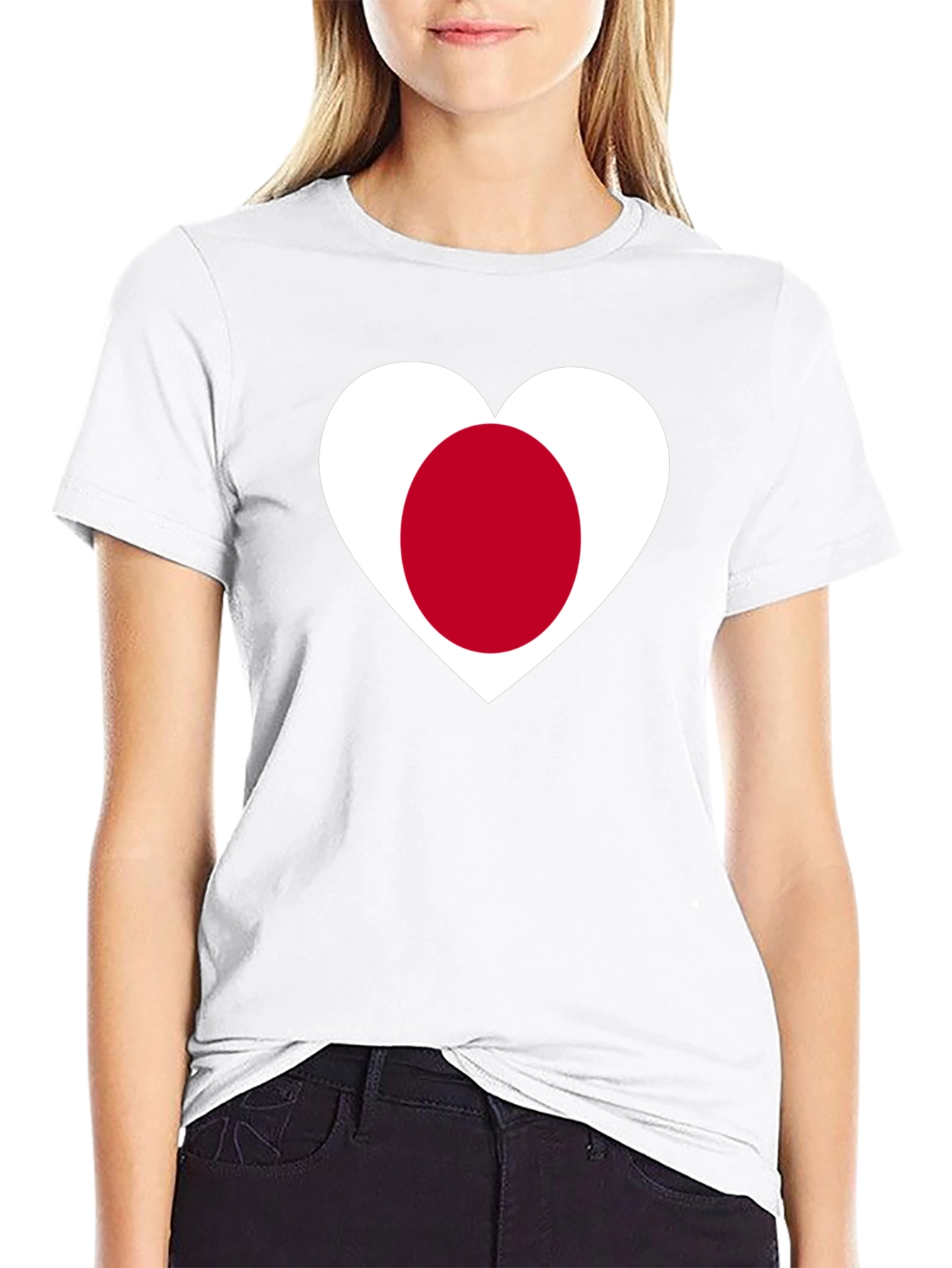 Japanese Flag Heart T-Shirt - Black Cotton Tee