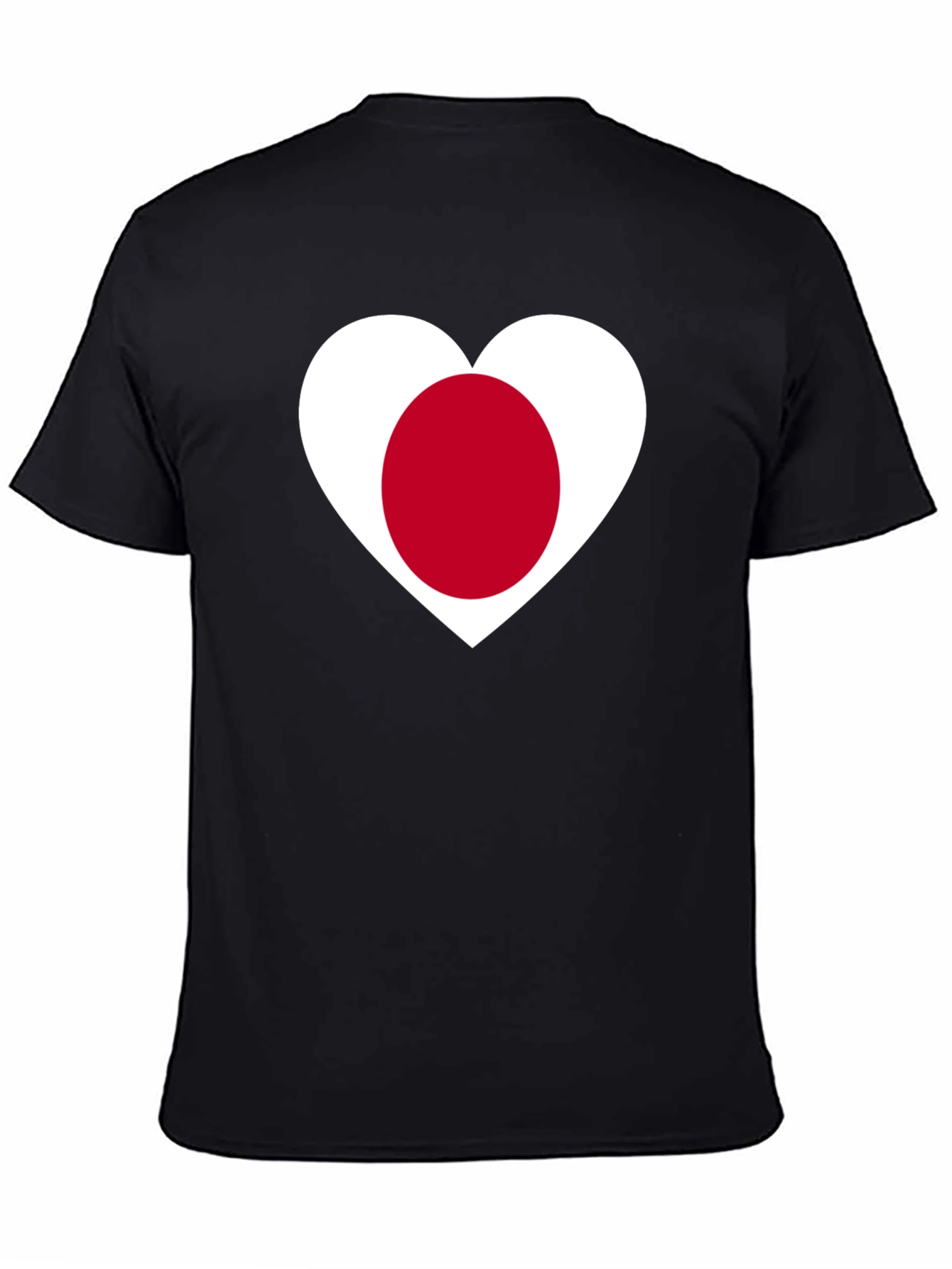Japanese Flag Heart T-Shirt - Black Cotton Tee