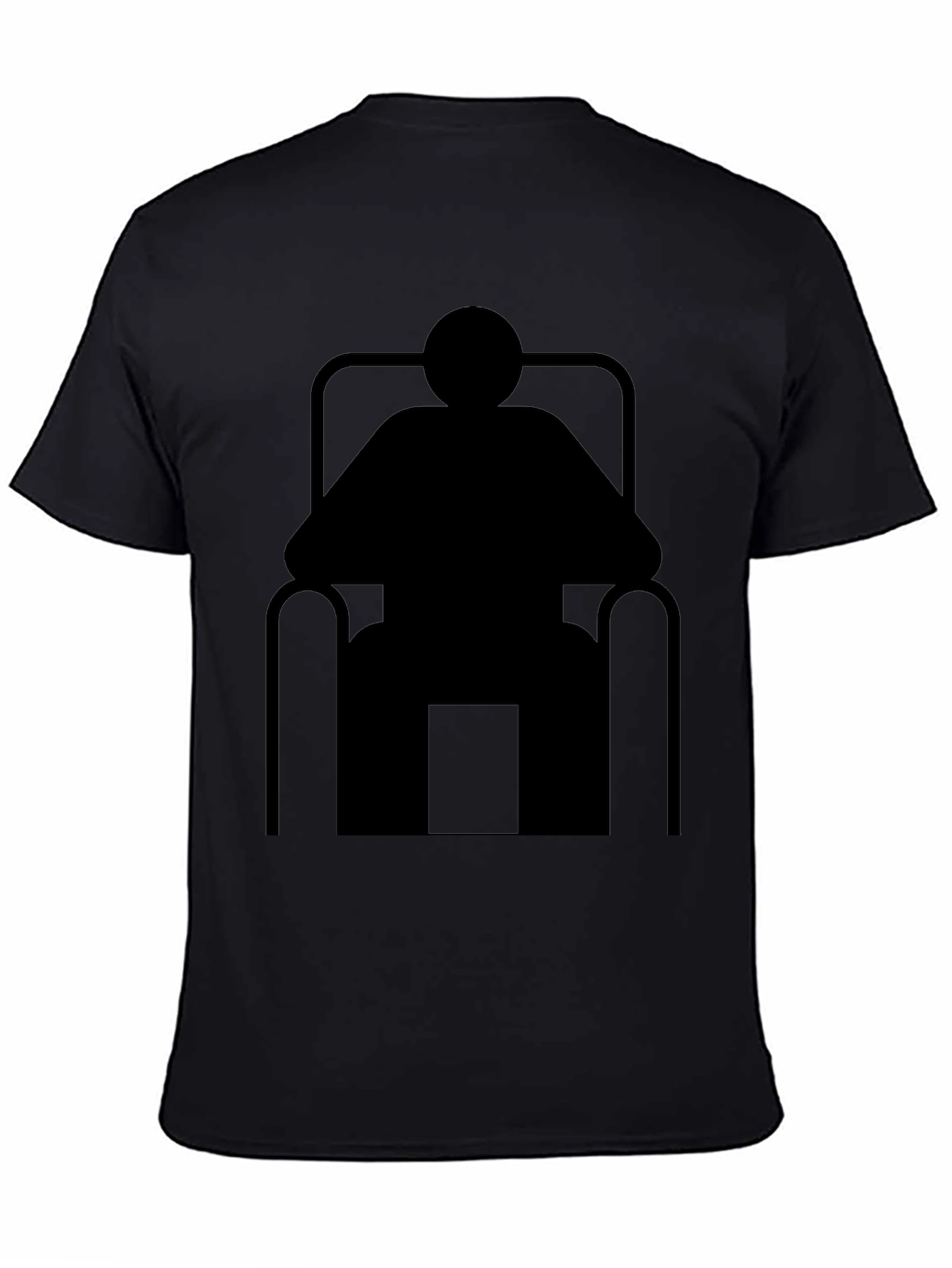 Relaxed Man in Chair Black Graphic T-Shirt