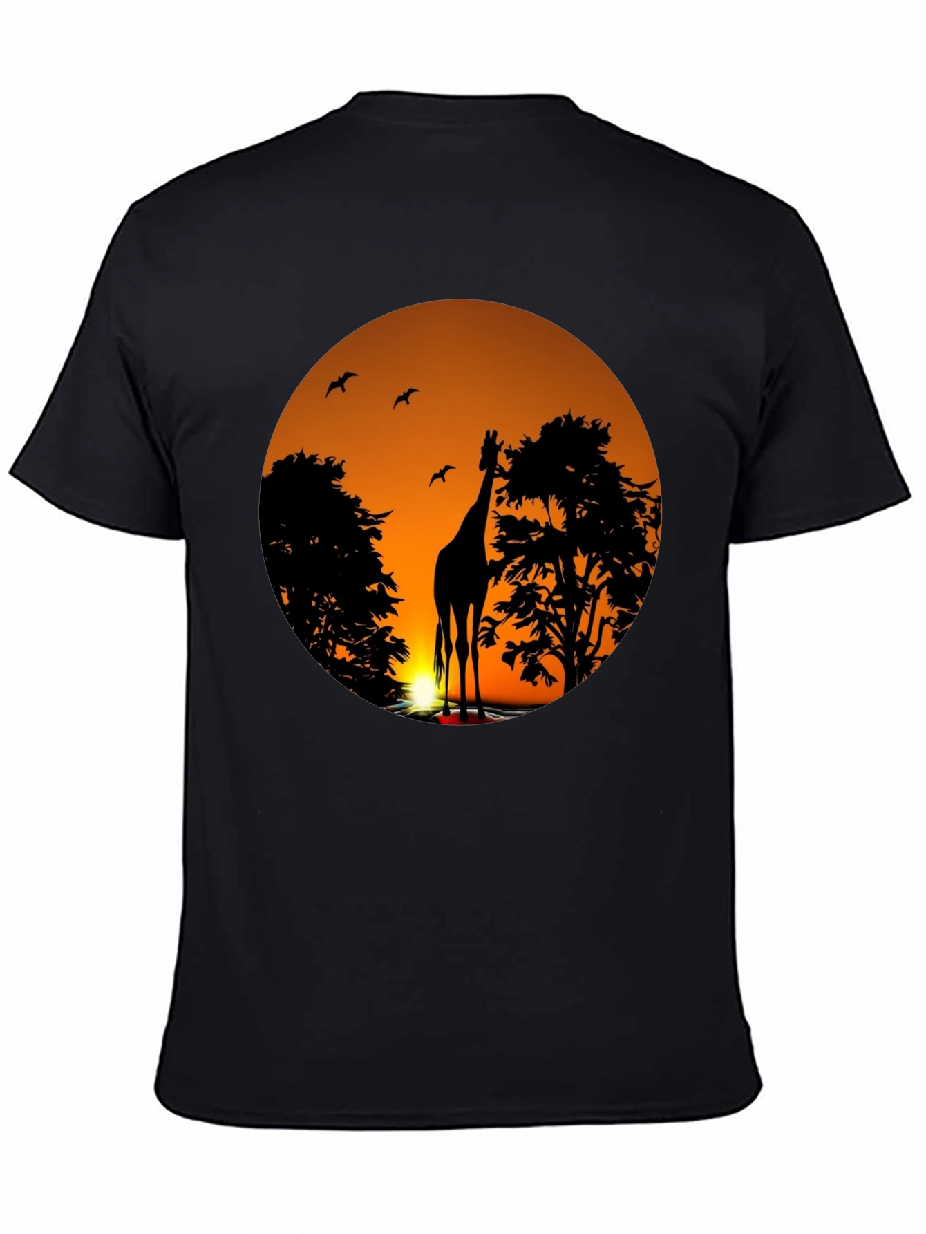 African Sunset Giraffe Graphic T-Shirt