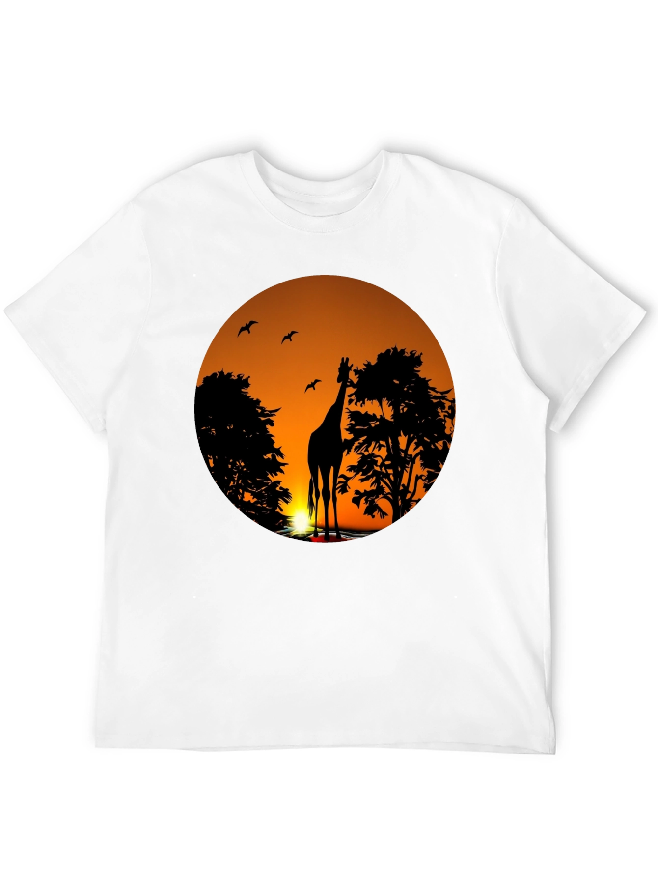 African Sunset Giraffe Graphic T-Shirt