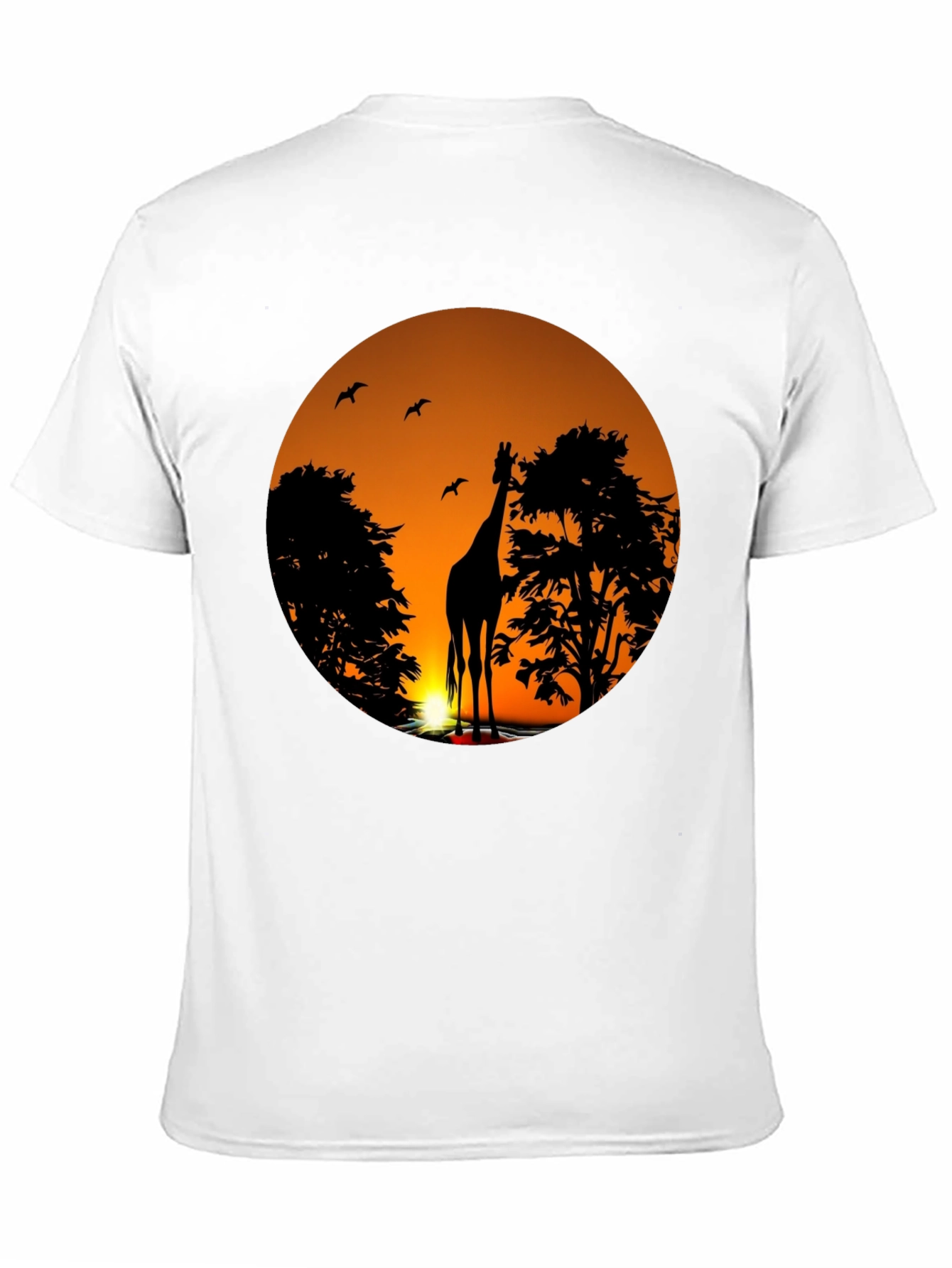 African Sunset Giraffe Graphic T-Shirt