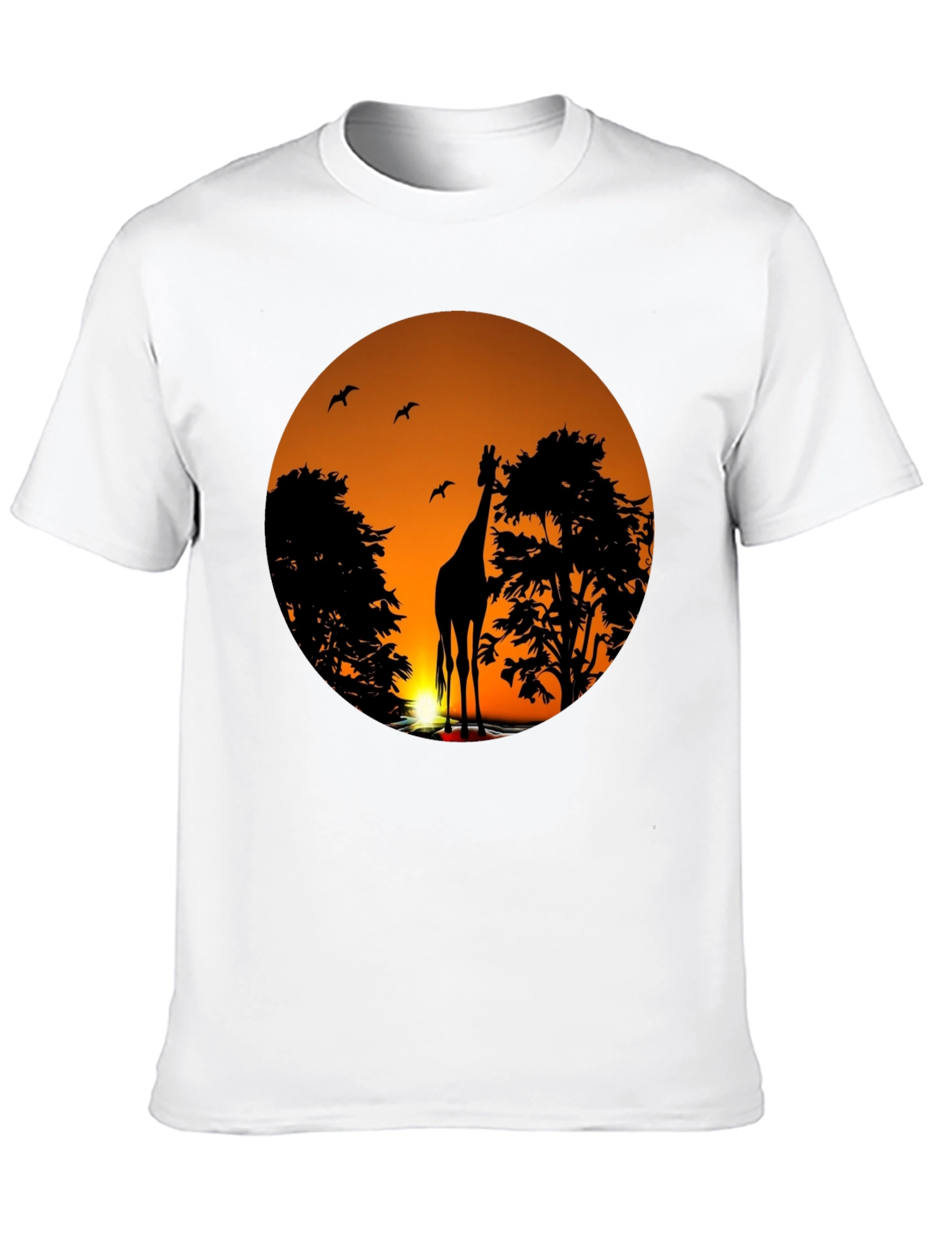 African Sunset Giraffe Graphic T-Shirt