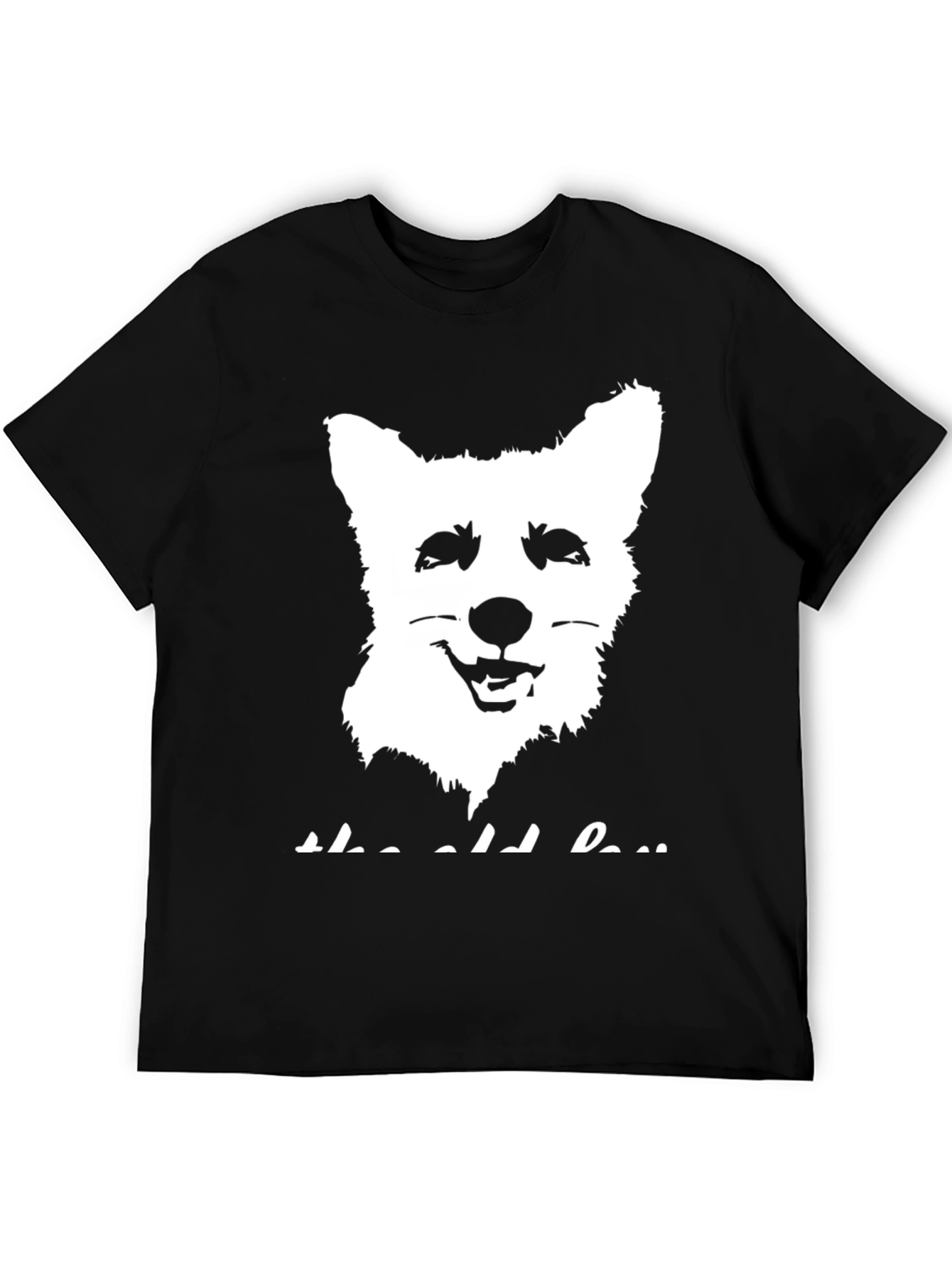 Corgi Dog Graphic Print Black T-Shirt