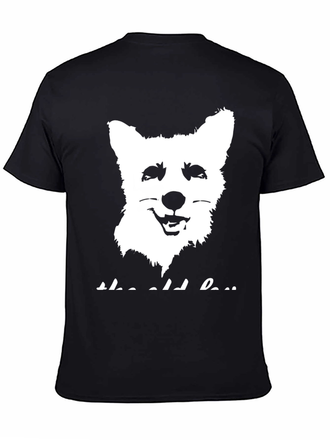 Corgi Dog Graphic Print Black T-Shirt