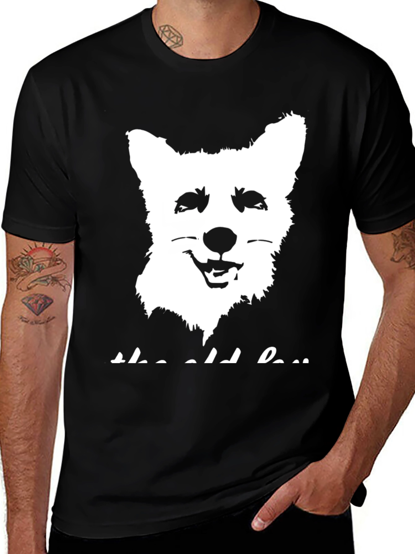 Corgi Dog Graphic Print Black T-Shirt