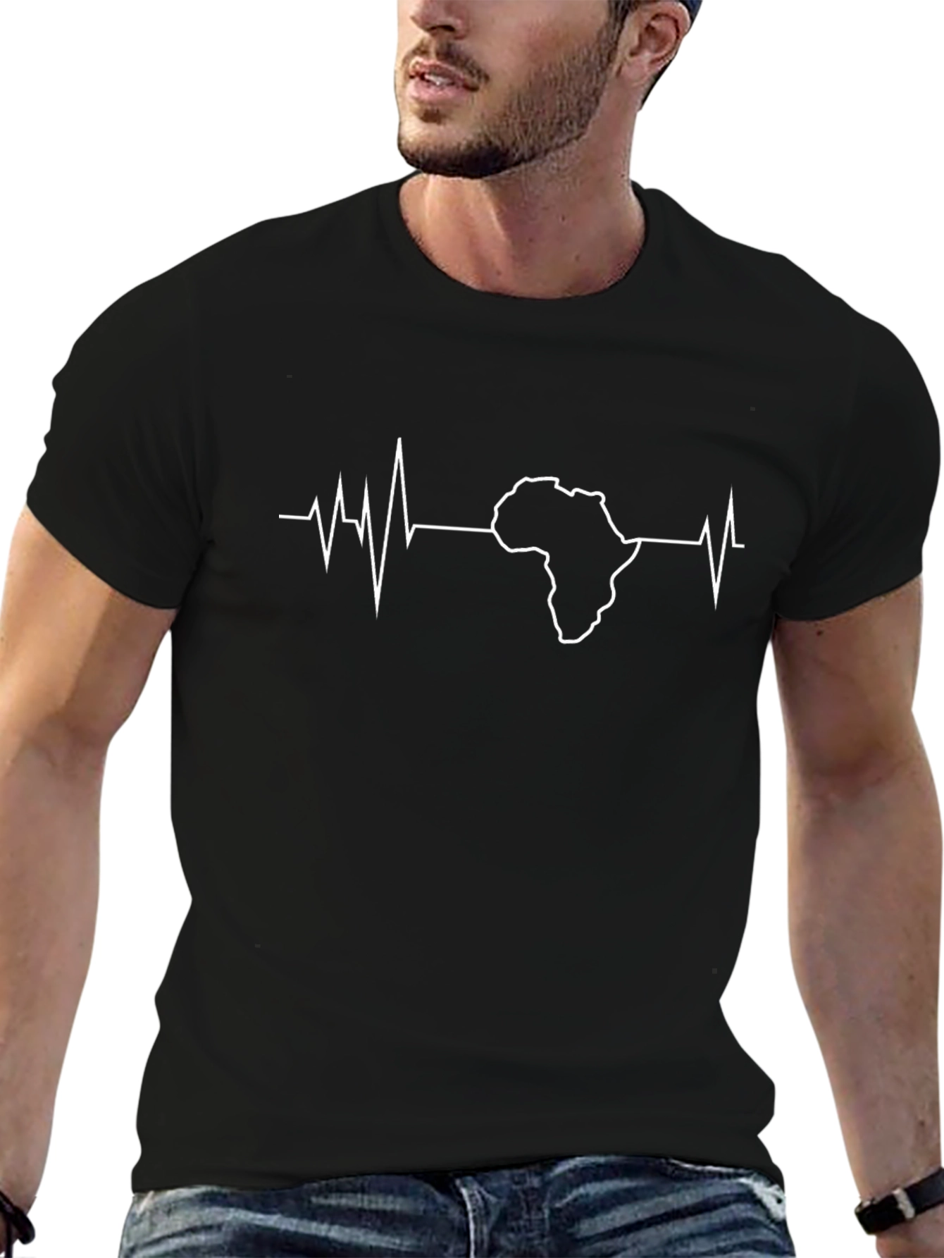 Africa Heartbeat T-Shirt - Black