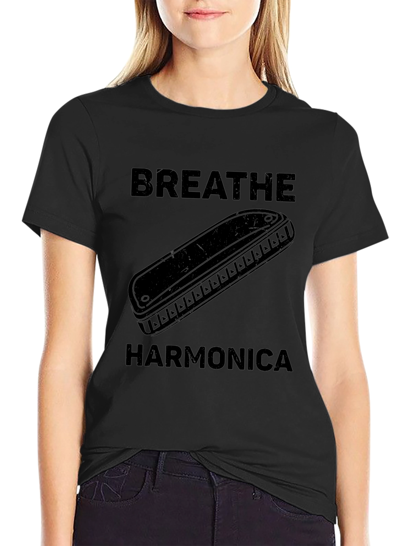 Breathe Harmonica Graphic T-Shirt