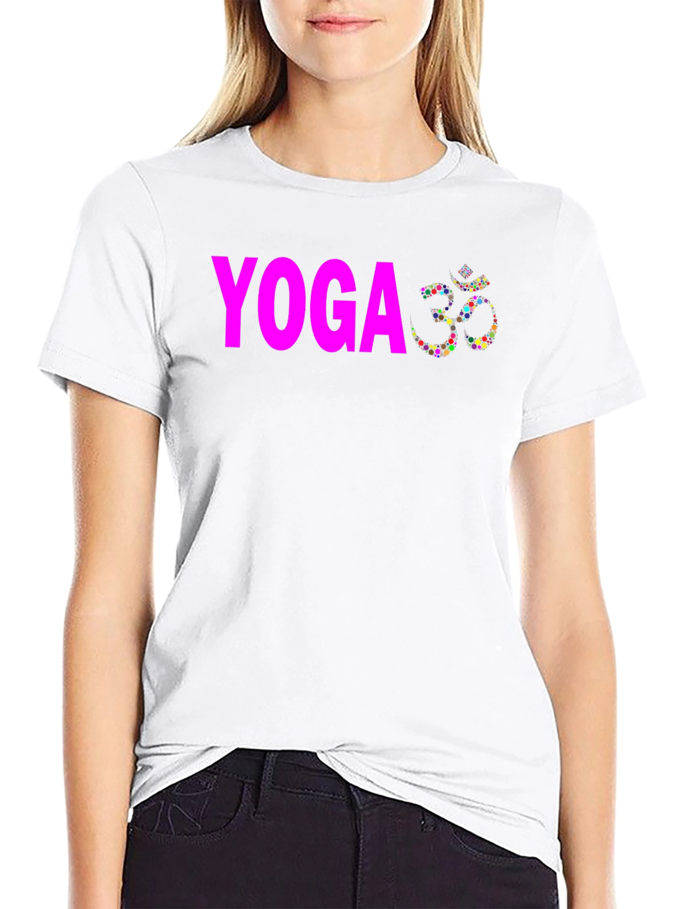 Yoga Om Symbol T-Shirt - Black Cotton Blend Tee
