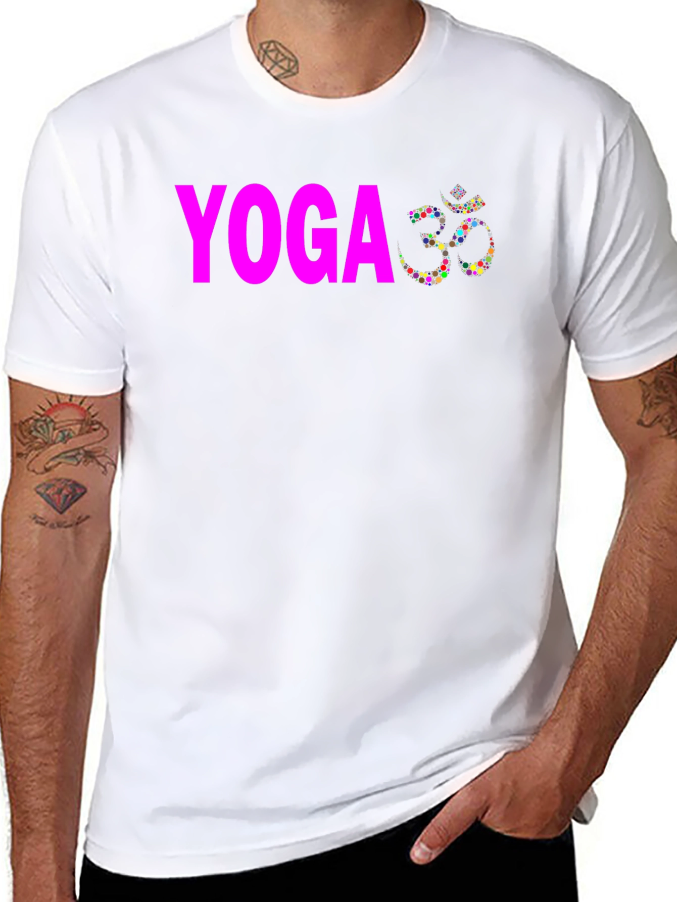 Yoga Om Symbol T-Shirt - Black Cotton Blend Tee