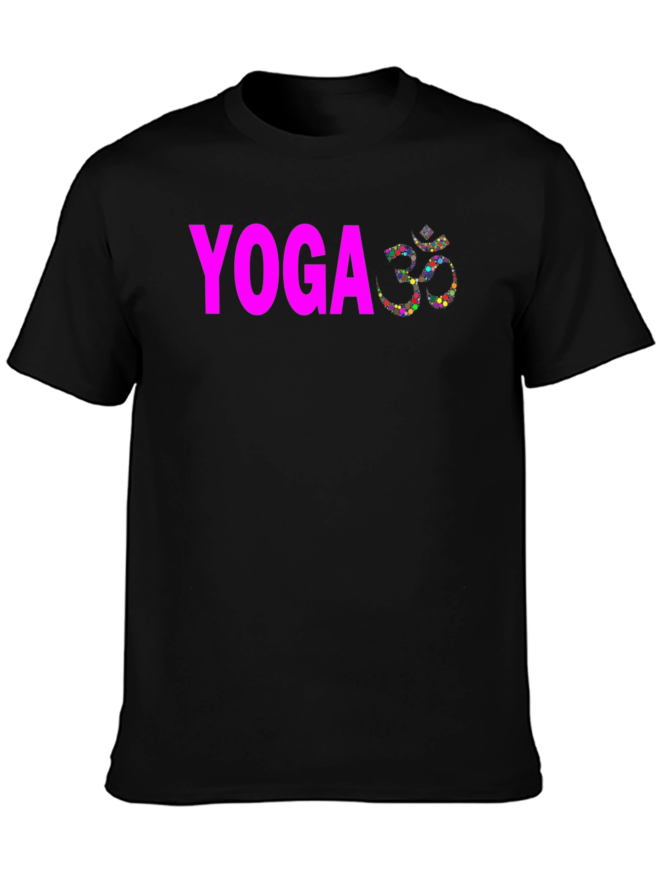 Yoga Om Symbol T-Shirt - Black Cotton Blend Tee