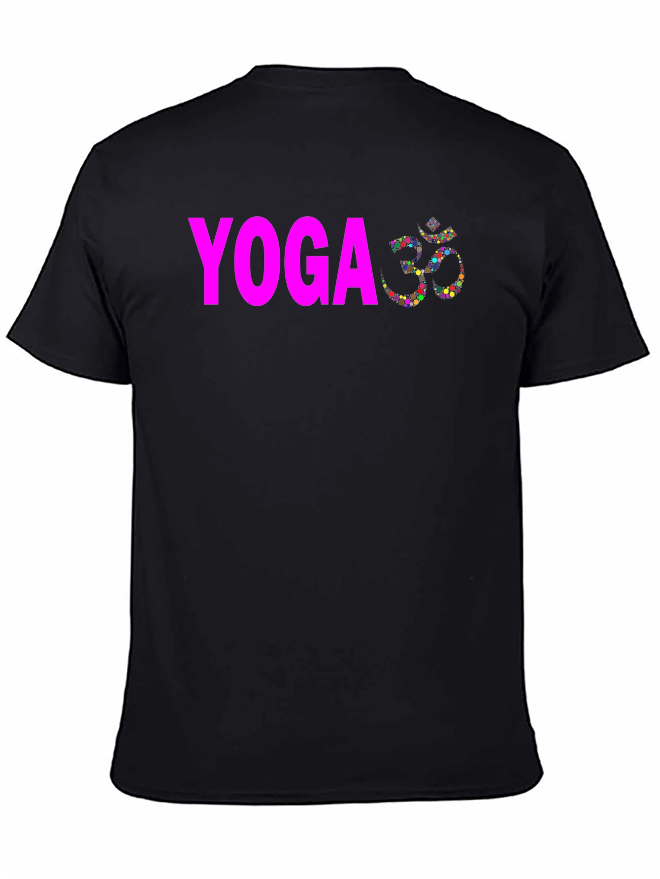 Yoga Om Symbol T-Shirt - Black Cotton Blend Tee