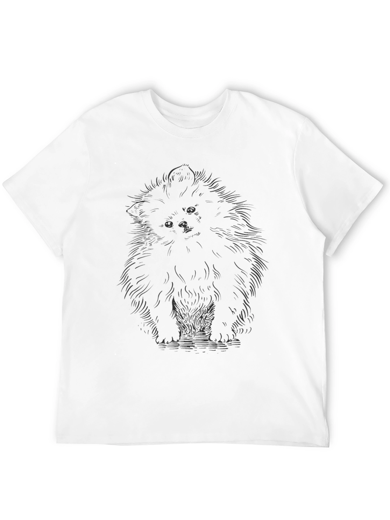 Cute Puppy Dog Graphic Print Black T-Shirt