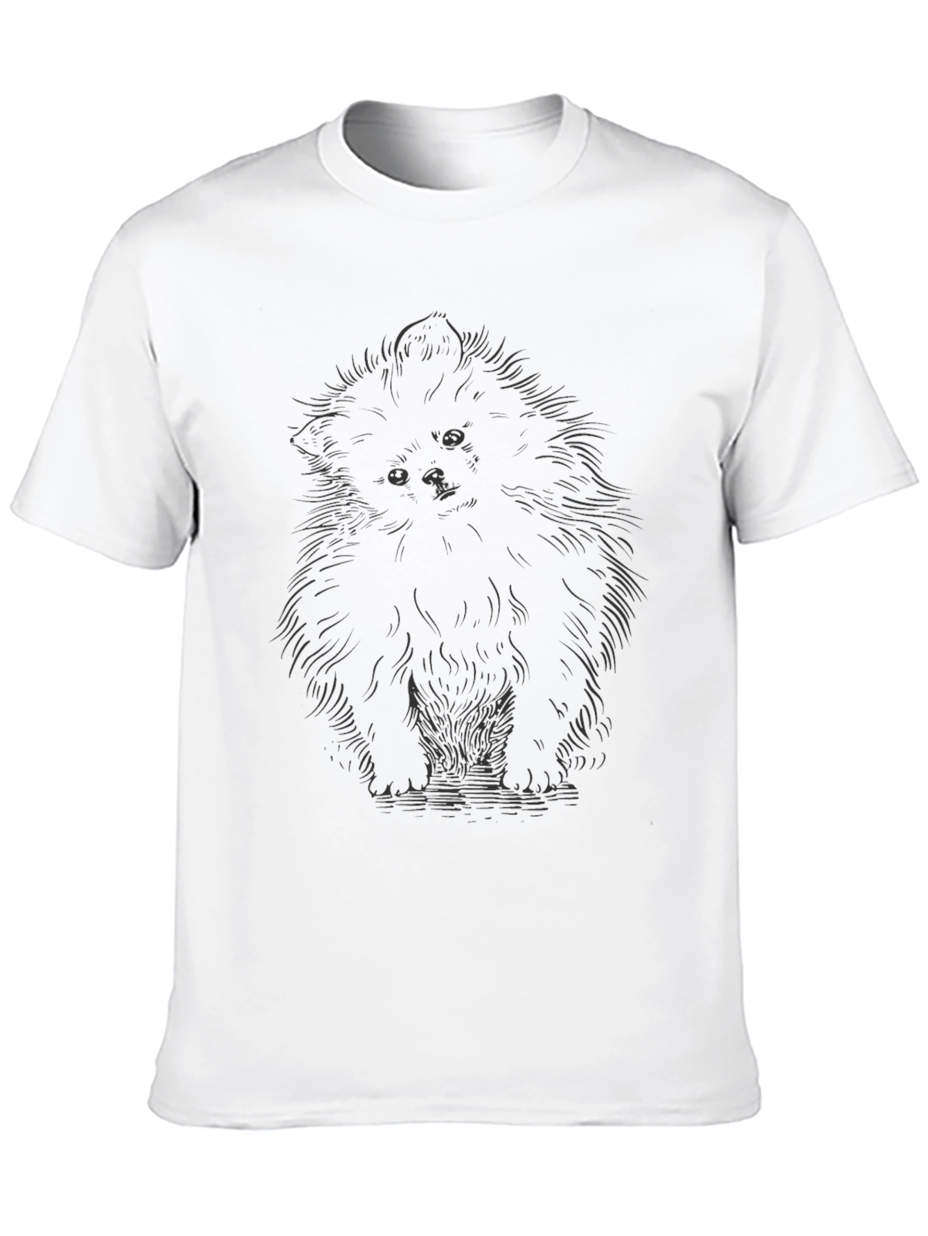 Cute Puppy Dog Graphic Print Black T-Shirt