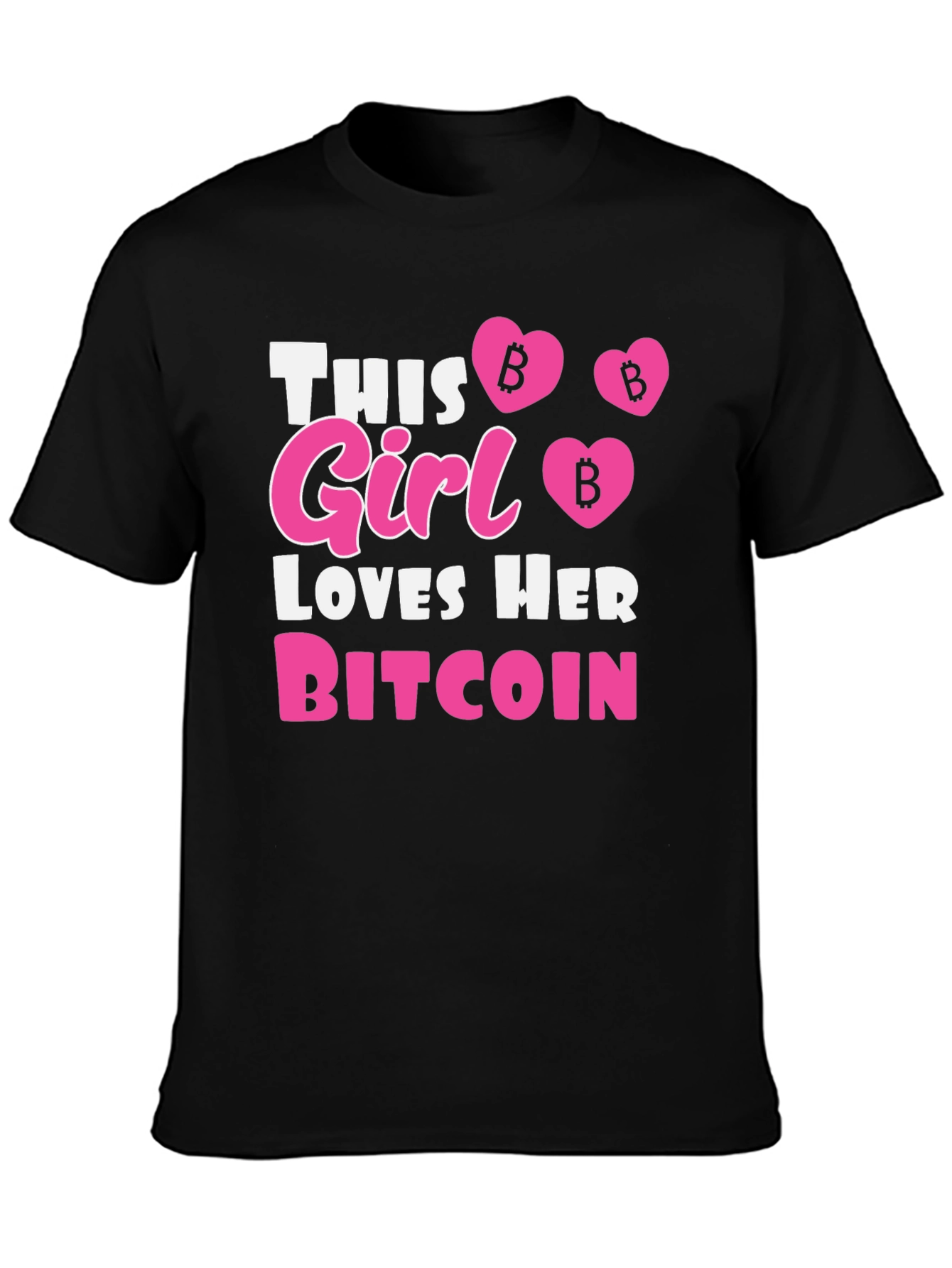 This Girl Loves Her Bitcoin Black T-Shirt
