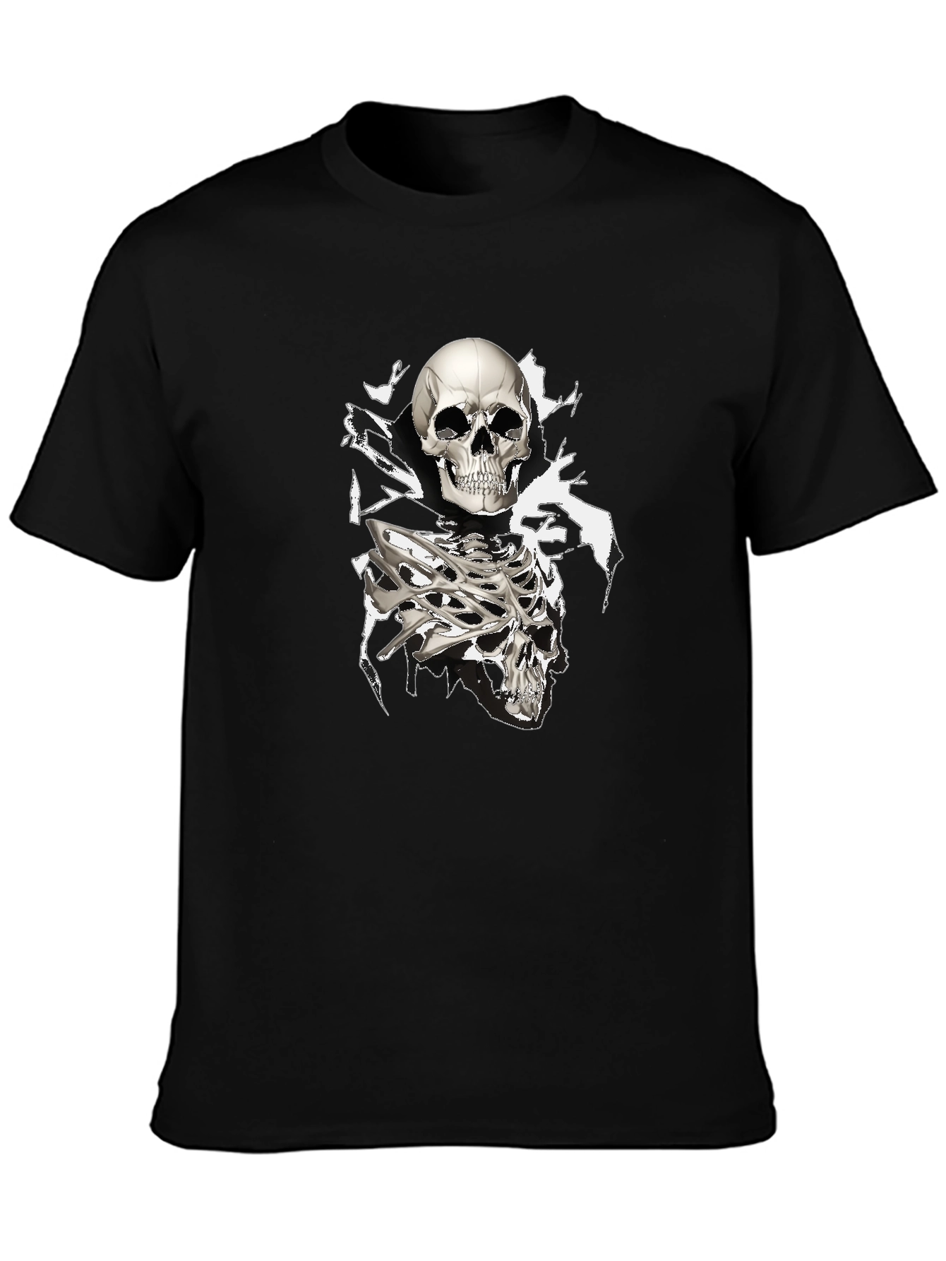 Skull & Ribcage Graphic Black T-Shirt