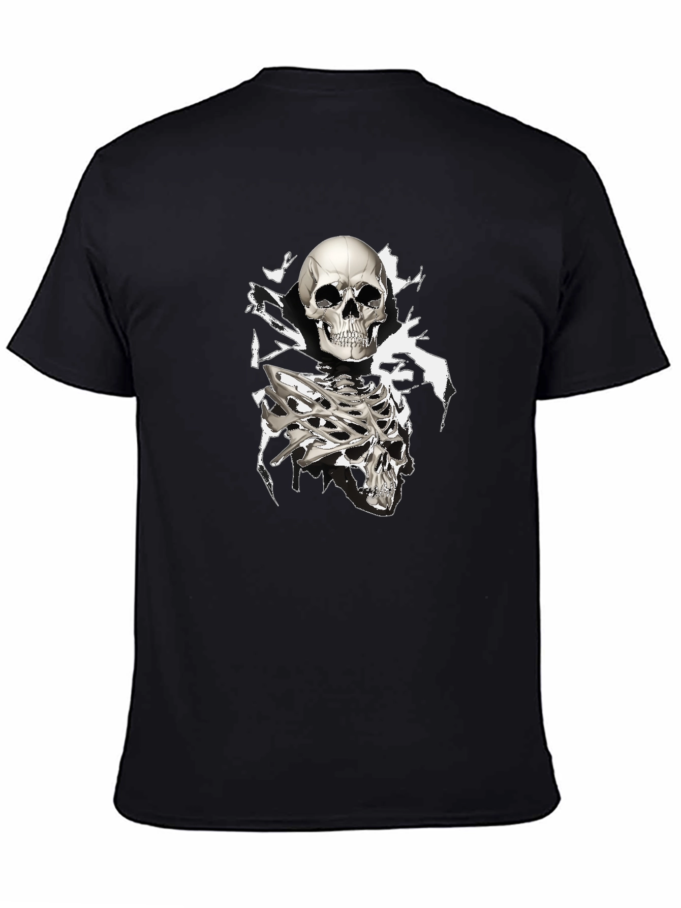 Skull & Ribcage Graphic Black T-Shirt
