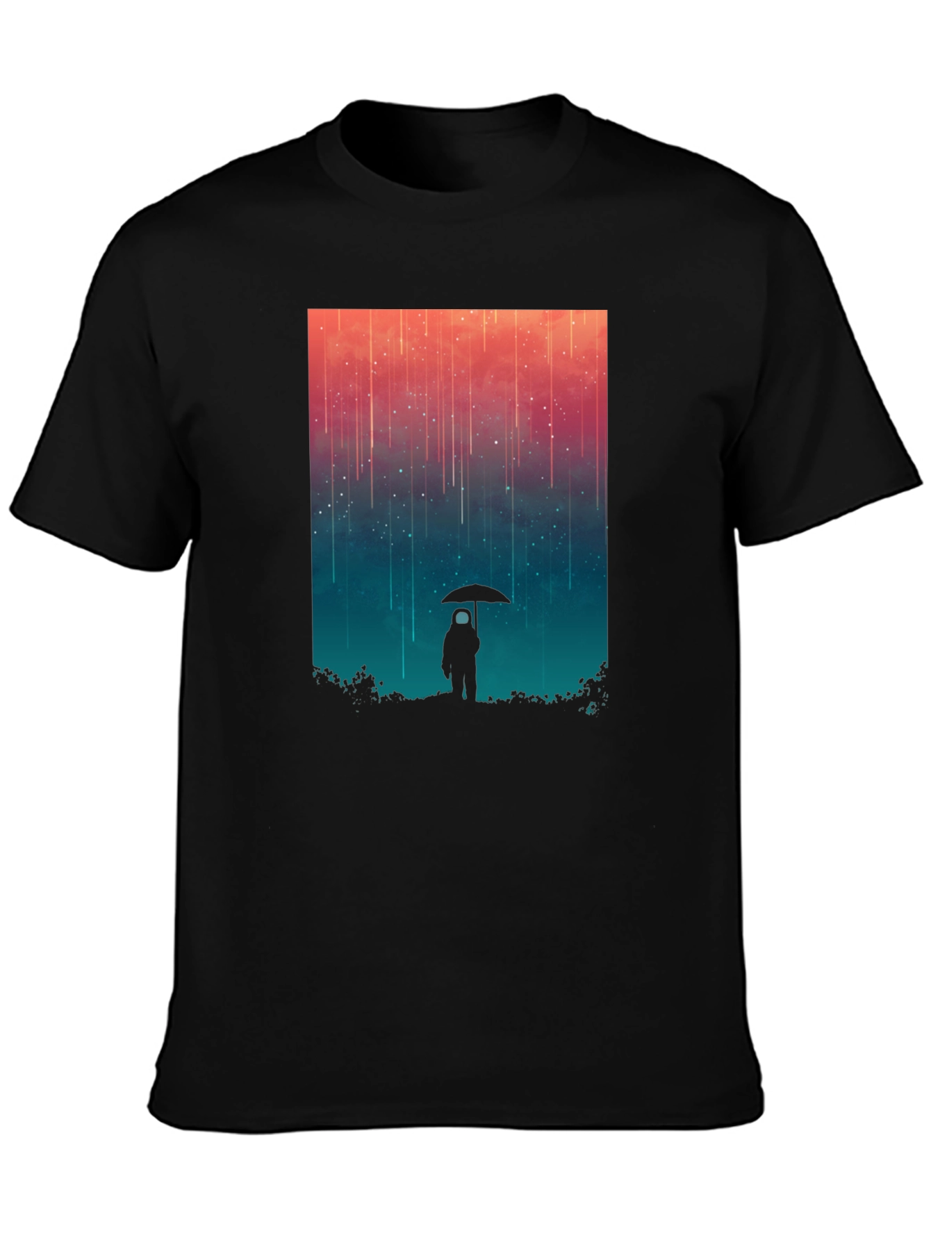 Cosmic Rain T-Shirt - Black Graphic Tee