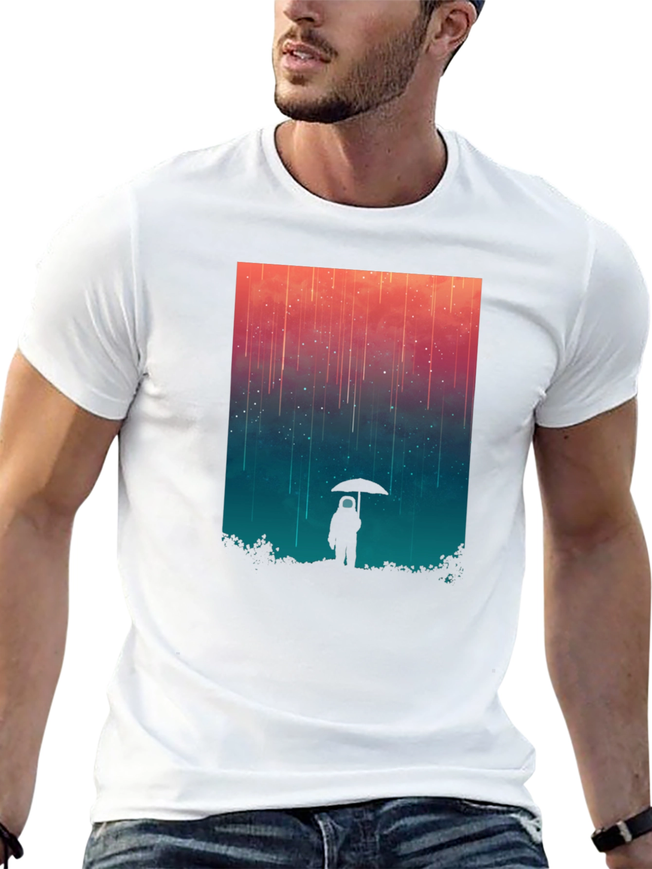 Cosmic Rain T-Shirt - Black Graphic Tee