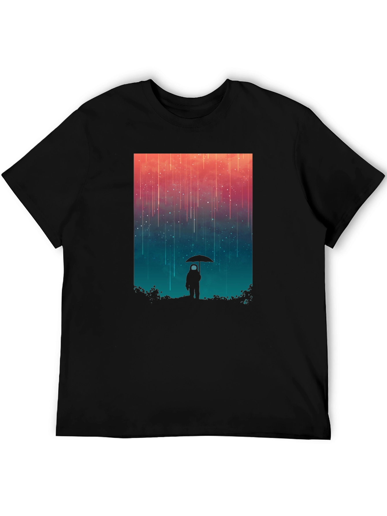 Cosmic Rain T-Shirt - Black Graphic Tee