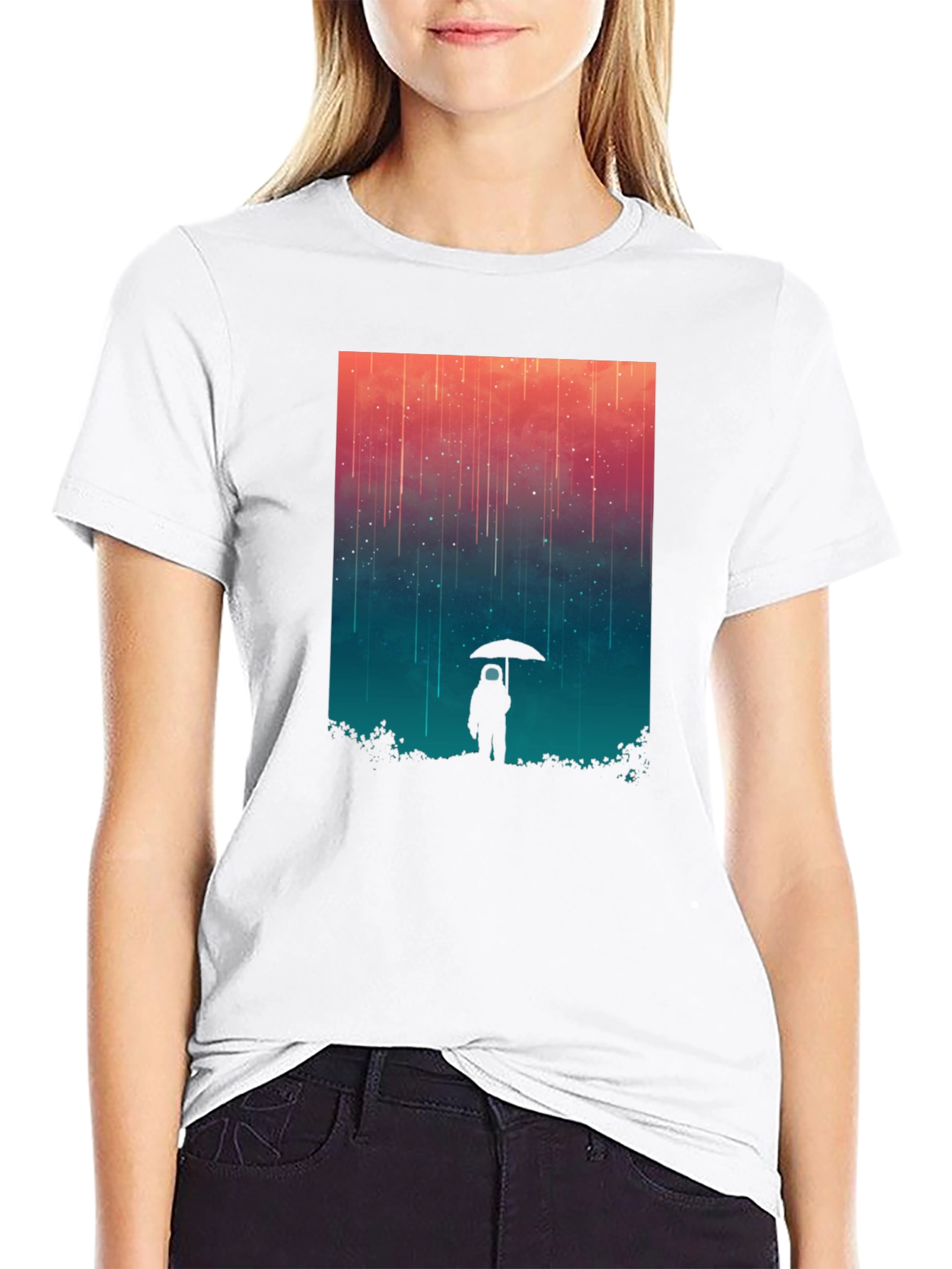 Cosmic Rain T-Shirt - Black Graphic Tee