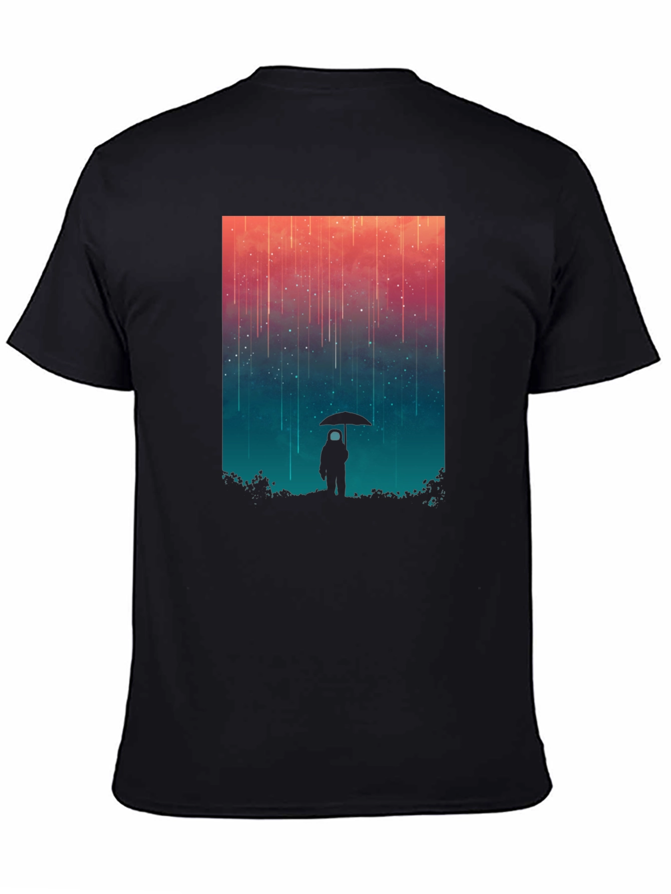 Cosmic Rain T-Shirt - Black Graphic Tee