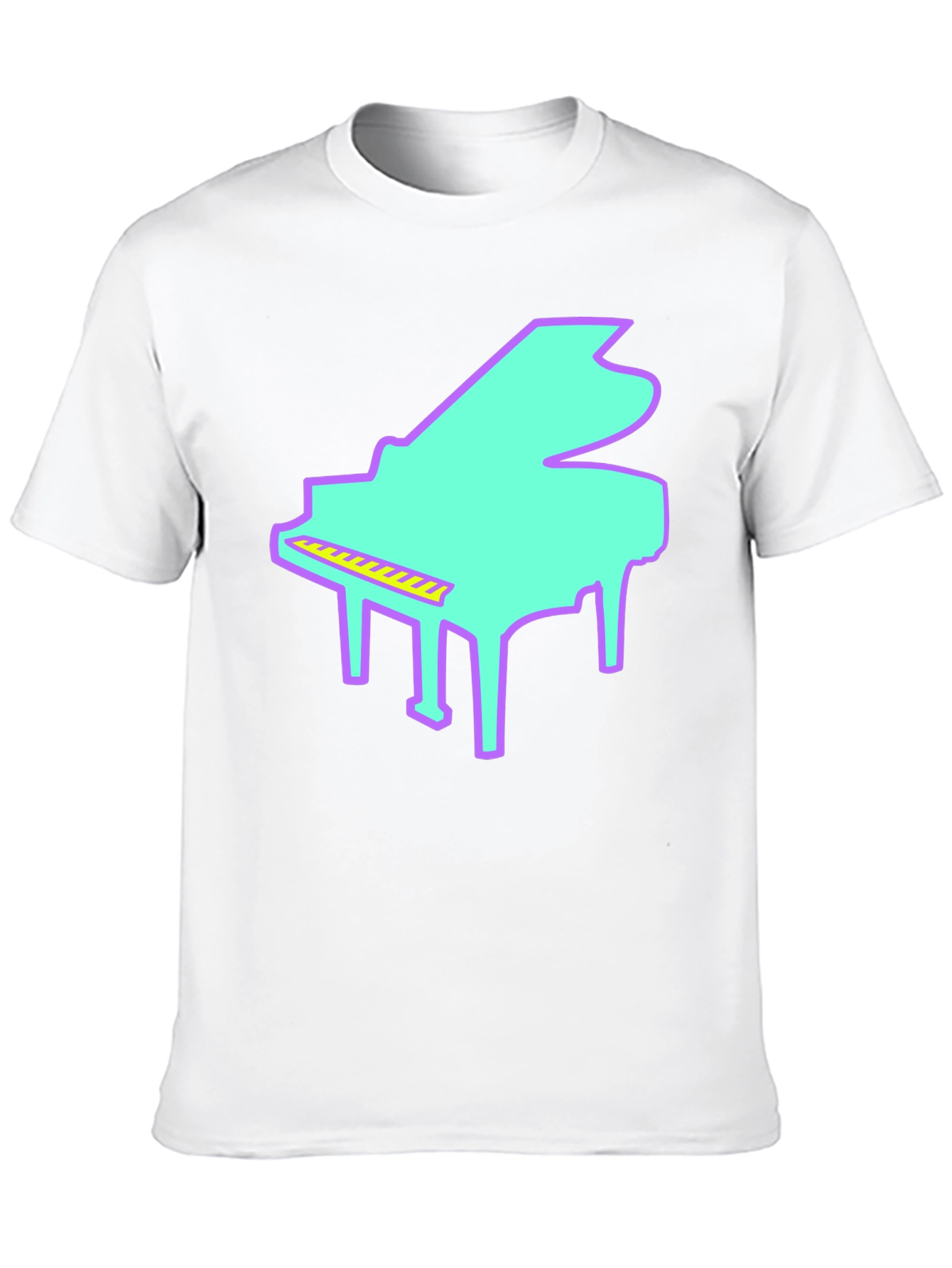 Retro Piano Graphic T-Shirt - Black Tee
