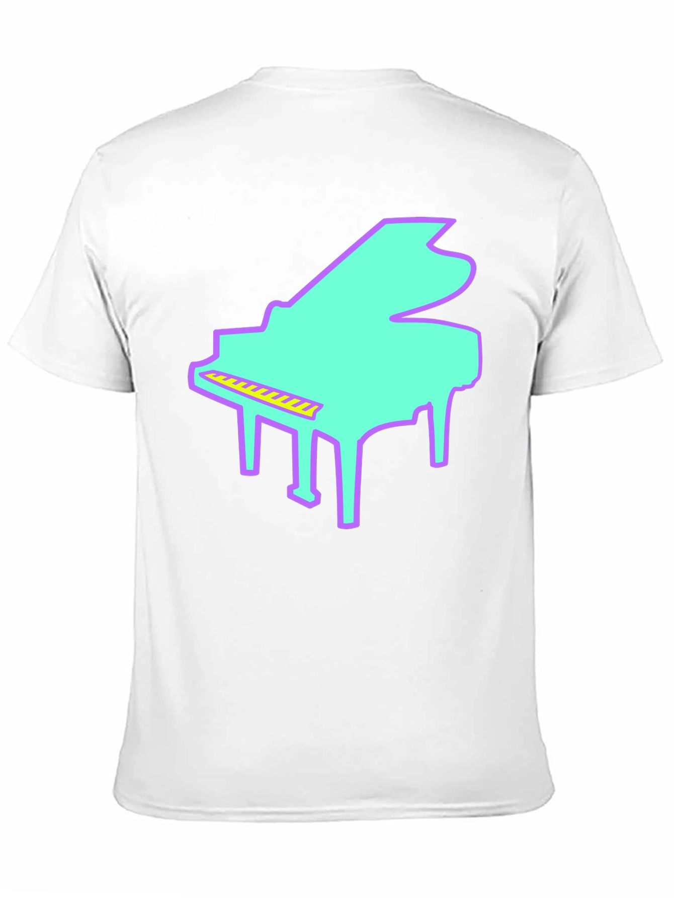 Retro Piano Graphic T-Shirt - Black Tee