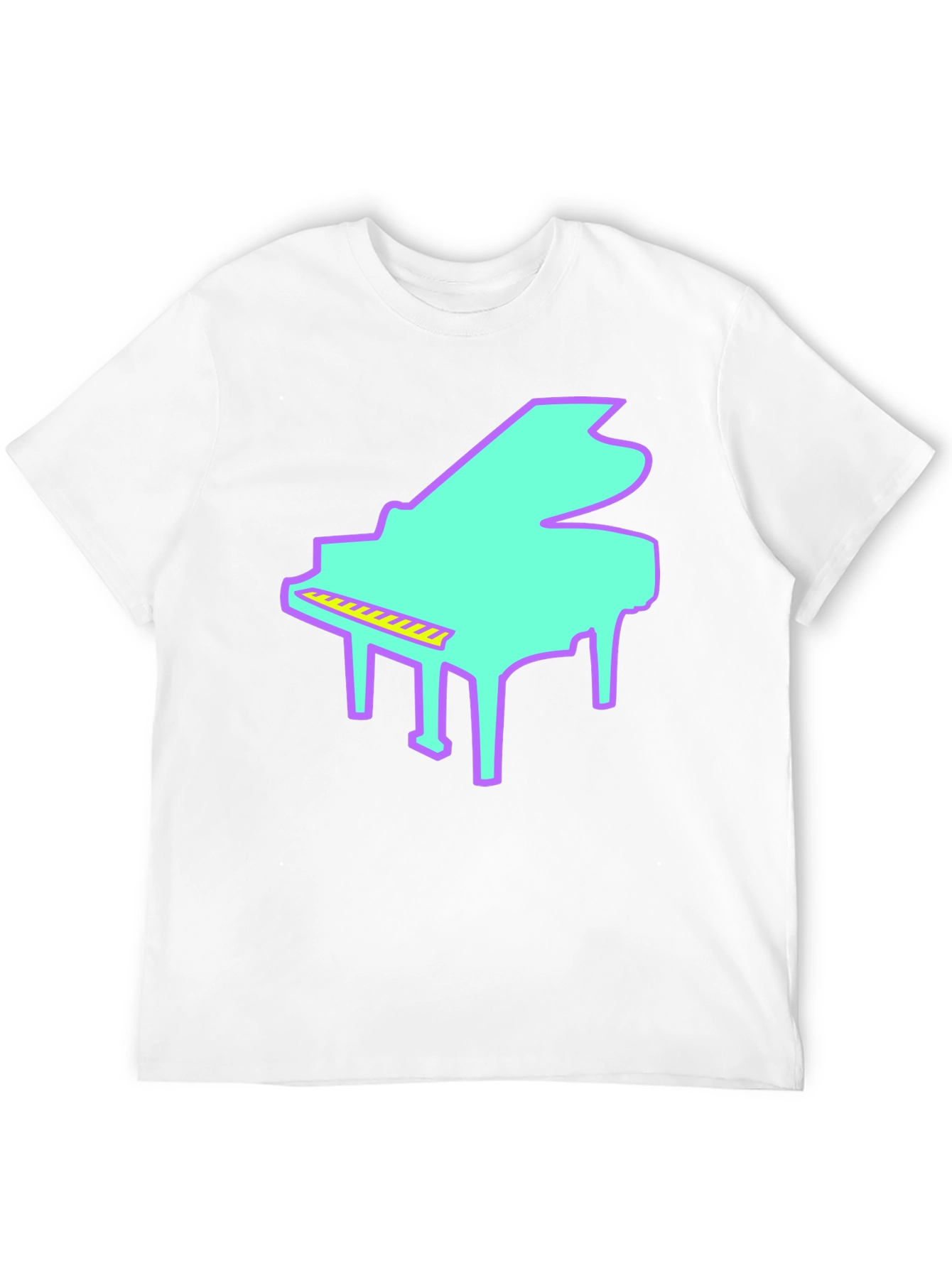 Retro Piano Graphic T-Shirt - Black Tee