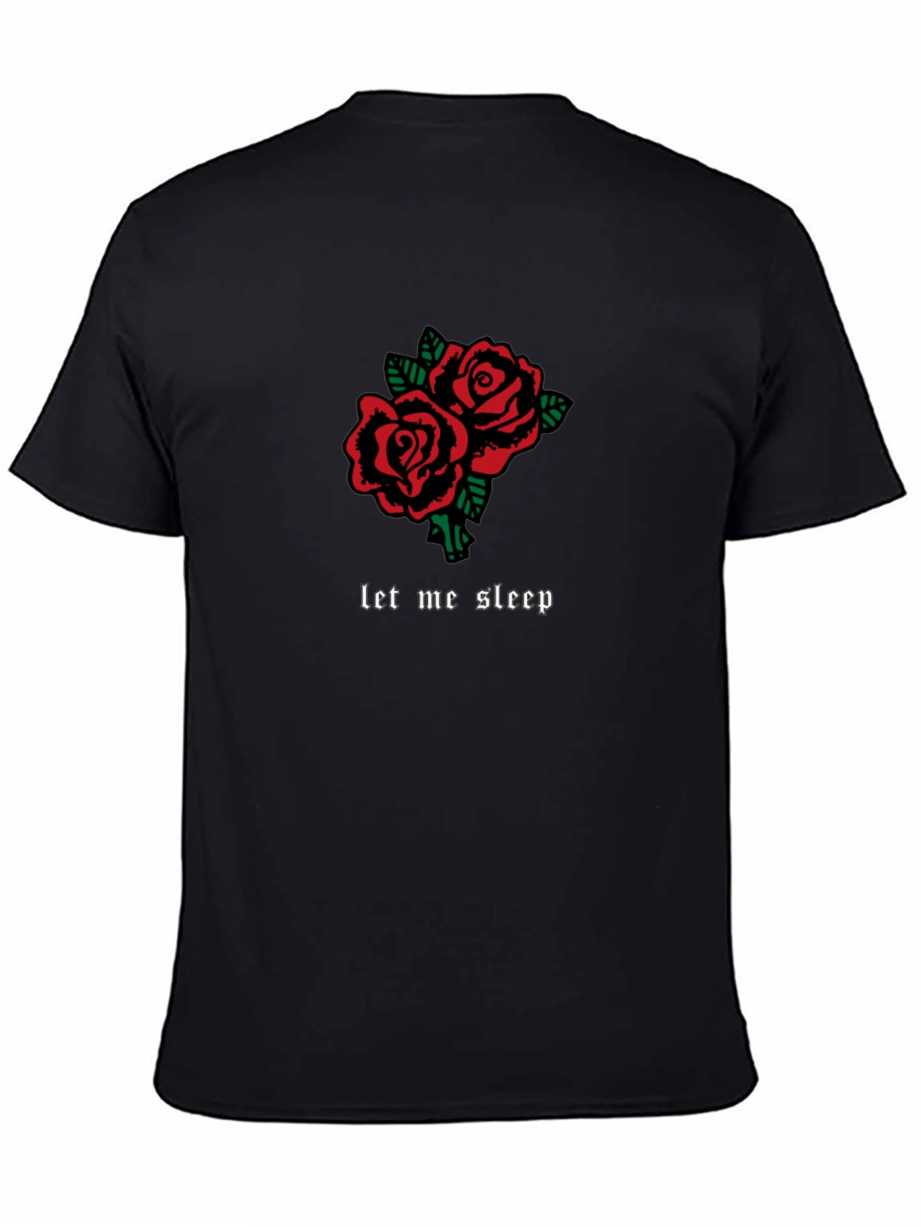 Roses Graphic Tee - Let Me Sleep Black T-Shirt