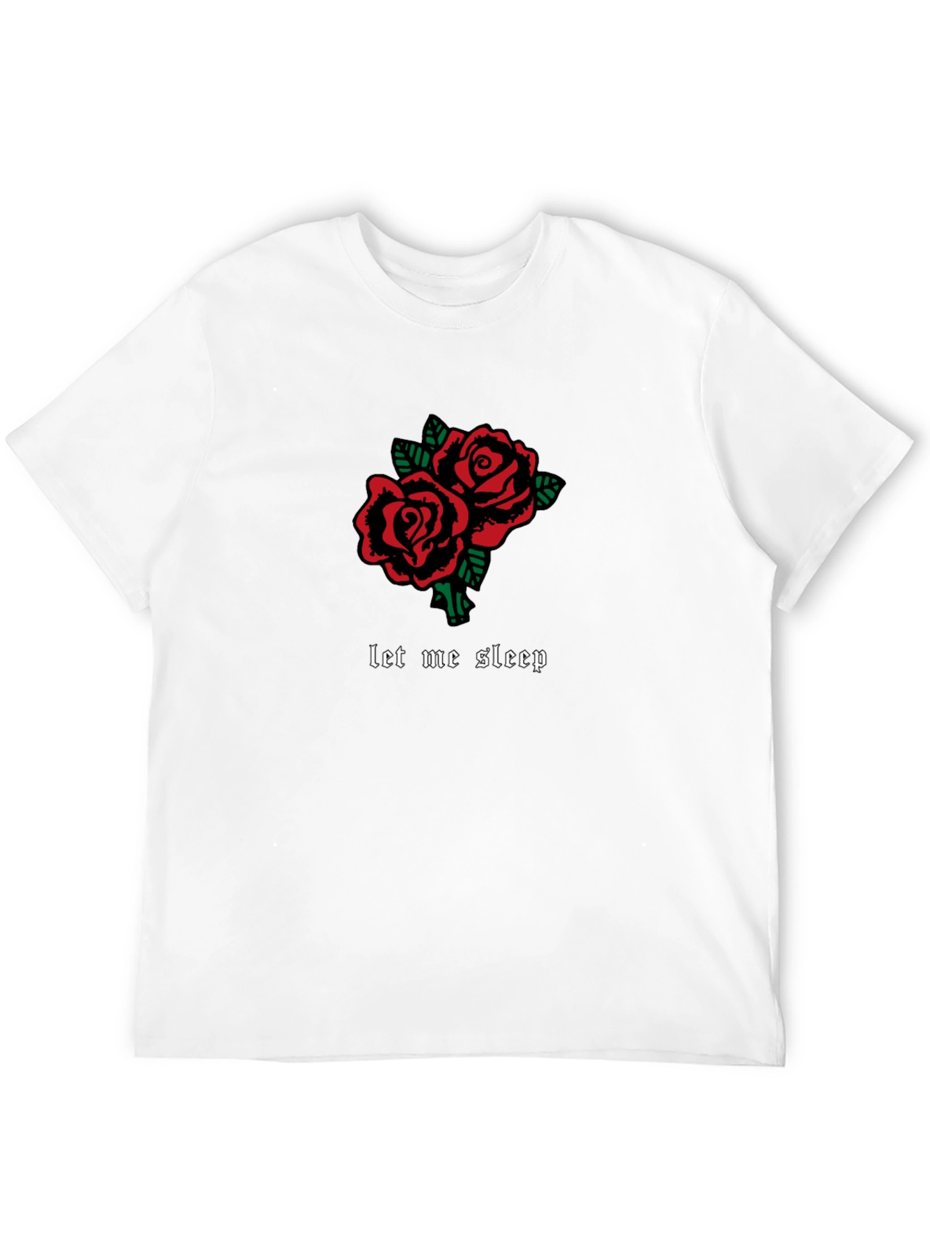 Roses Graphic Tee - Let Me Sleep Black T-Shirt