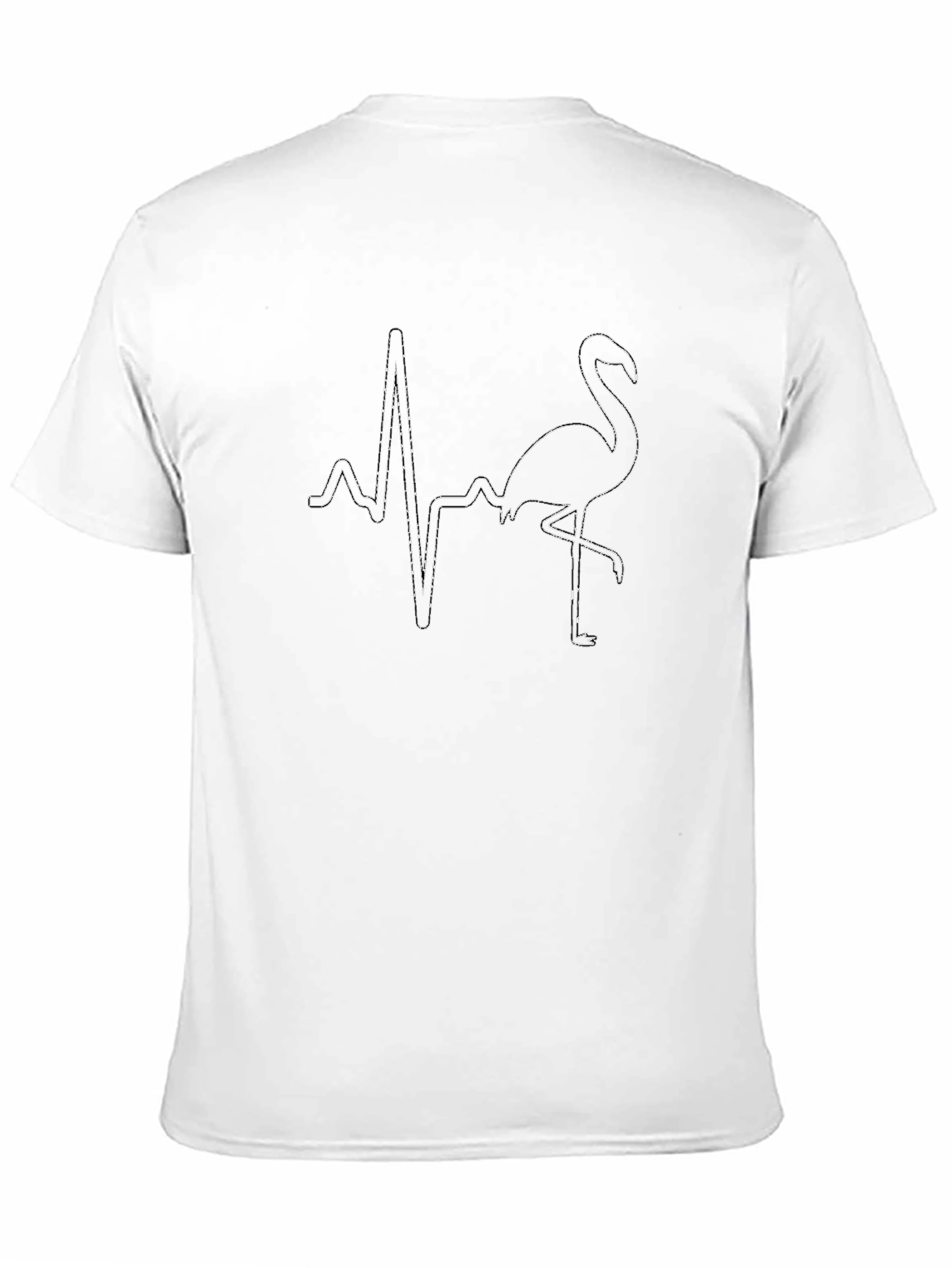 Flamingo Heartbeat T-Shirt - Black Casual Tee