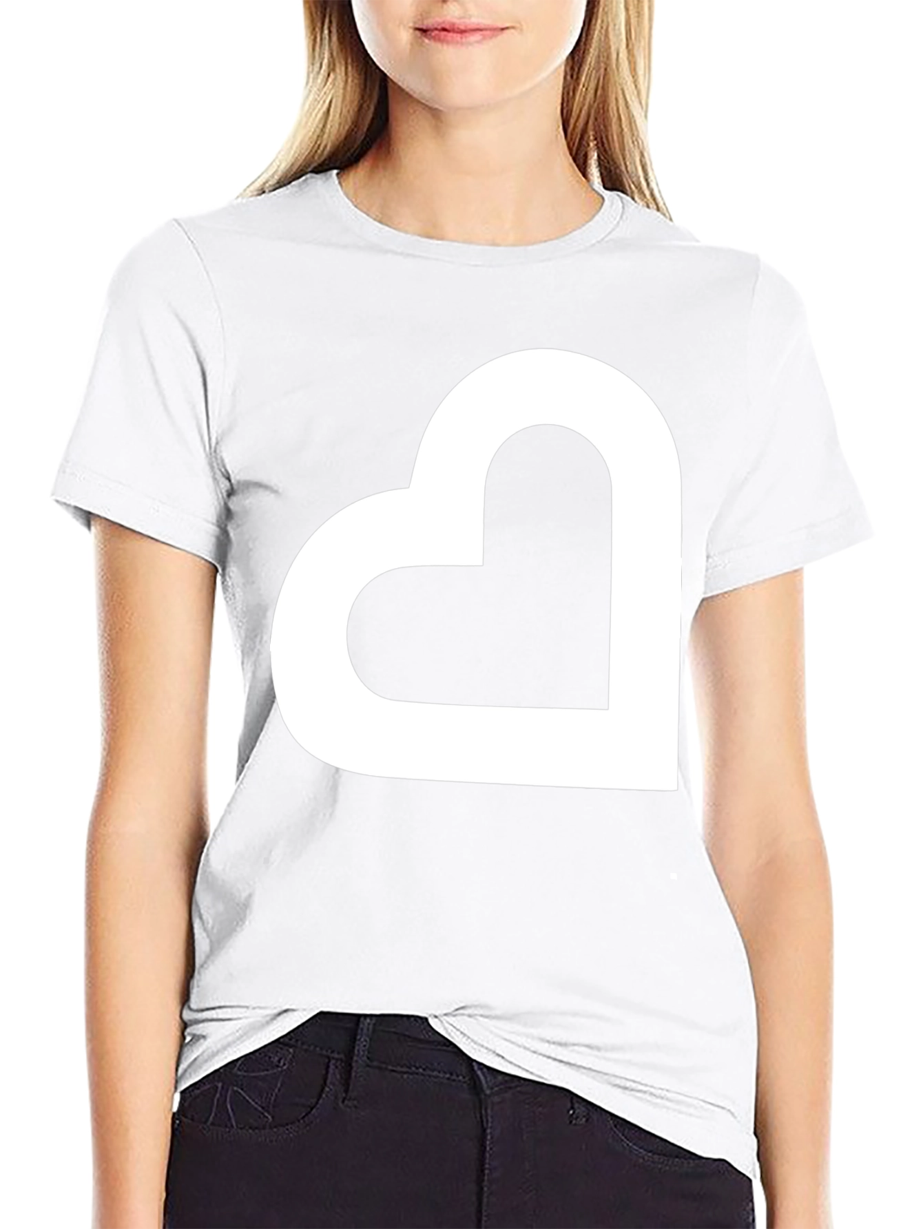 Modern Heart Graphic Tee - Black Casual Shirt