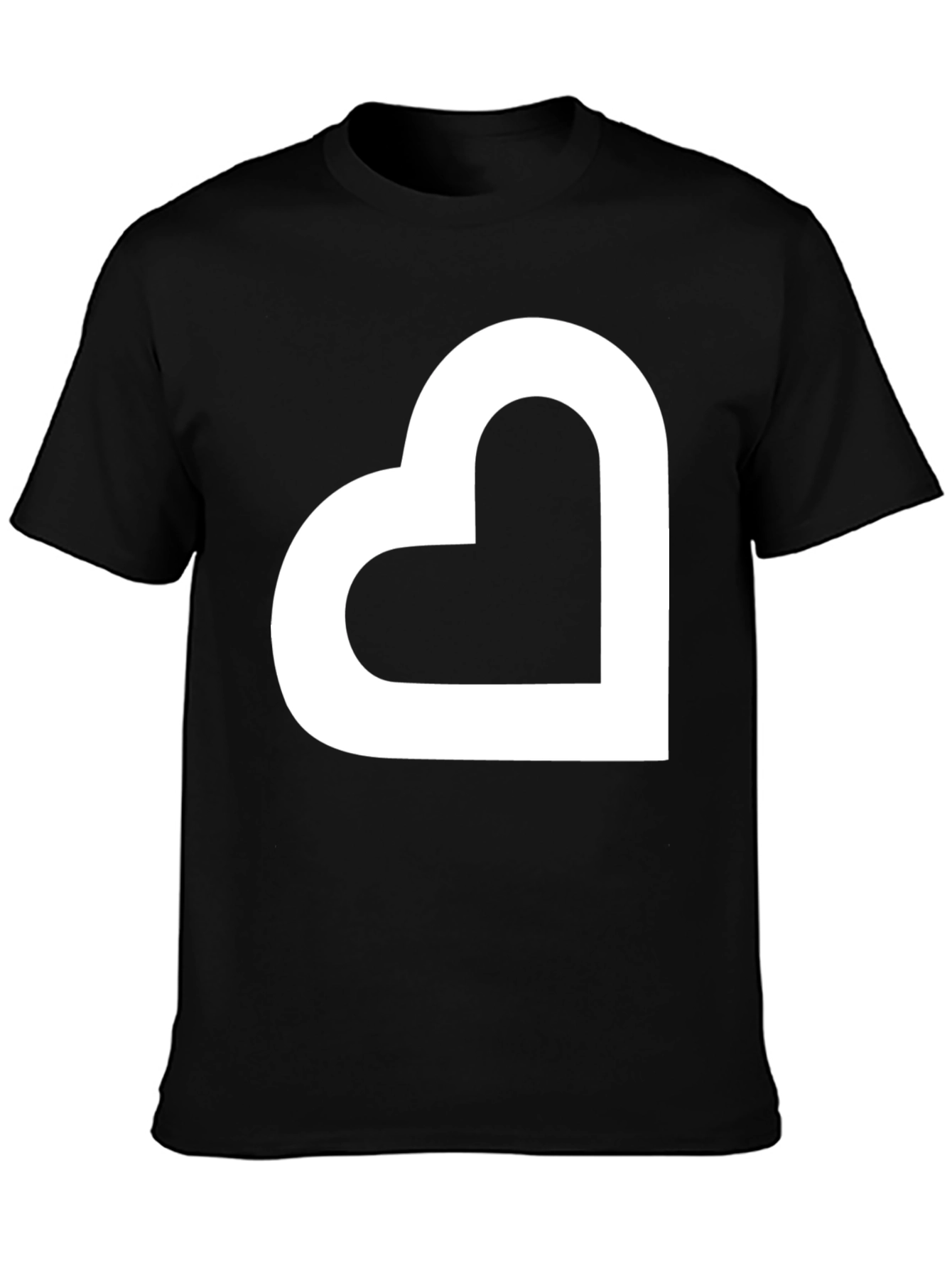 Modern Heart Graphic Tee - Black Casual Shirt