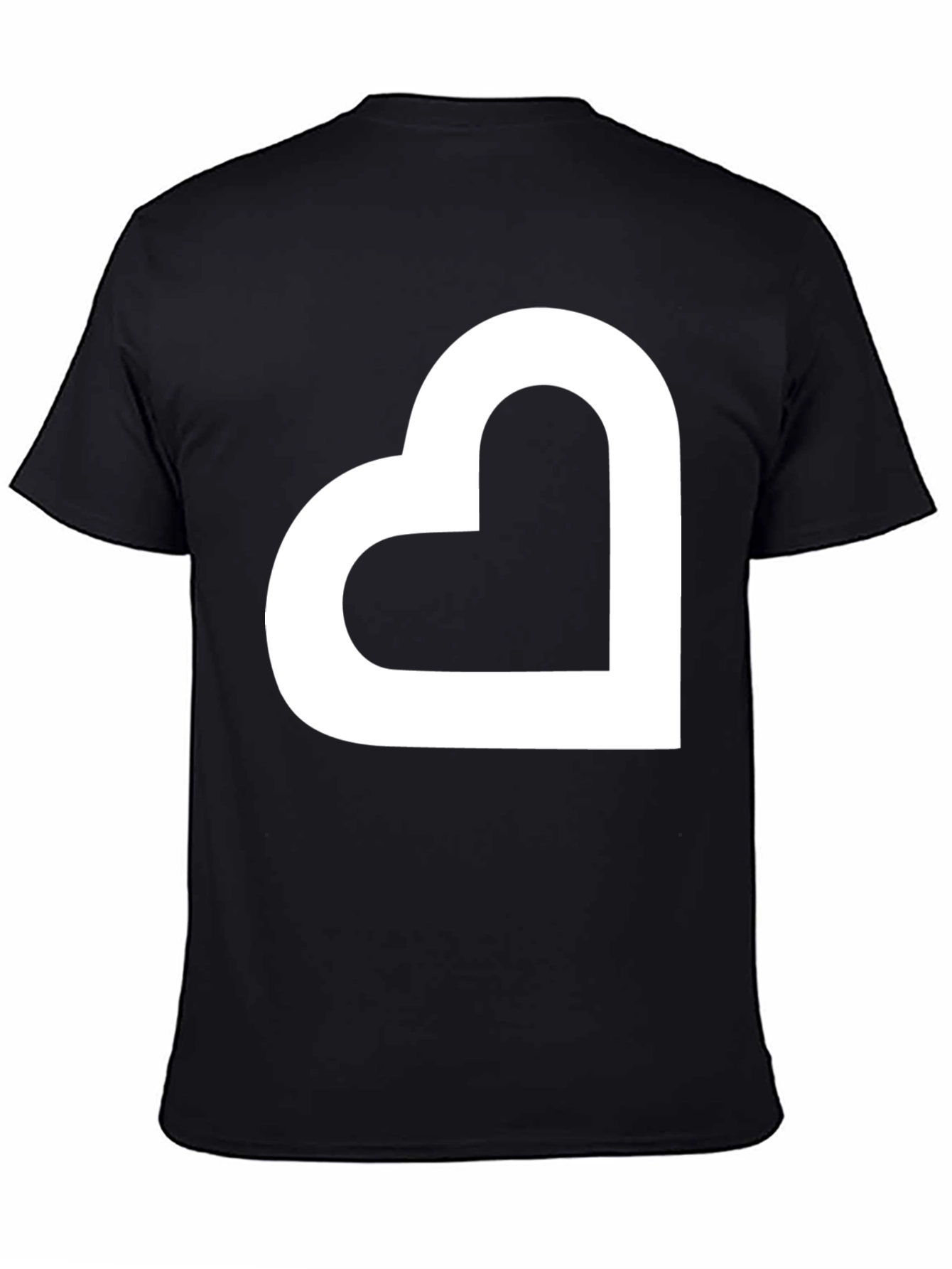 Modern Heart Graphic Tee - Black Casual Shirt