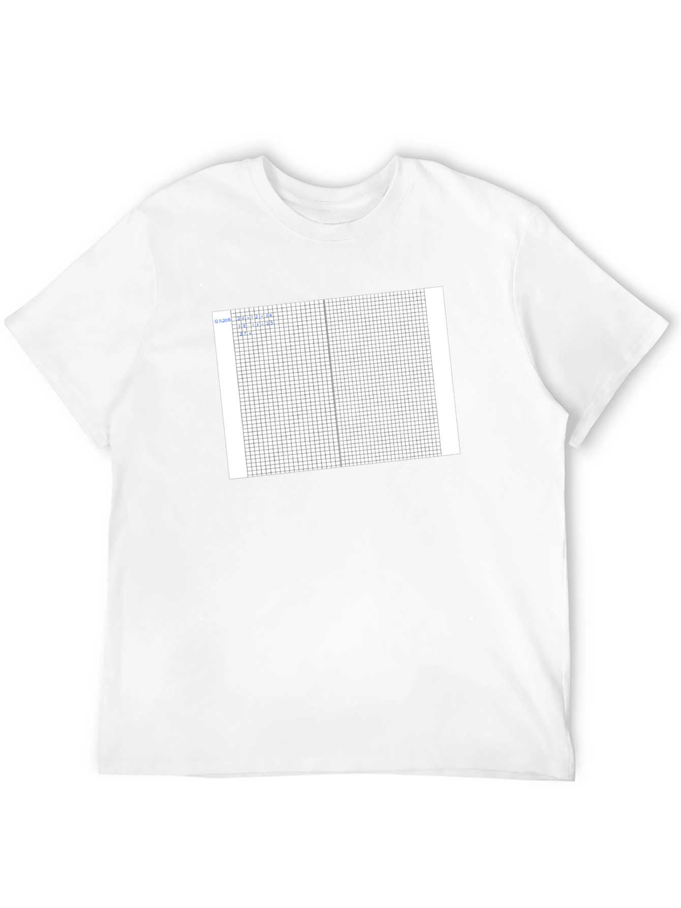 Graph Paper Tee - Grid Pattern Comfort