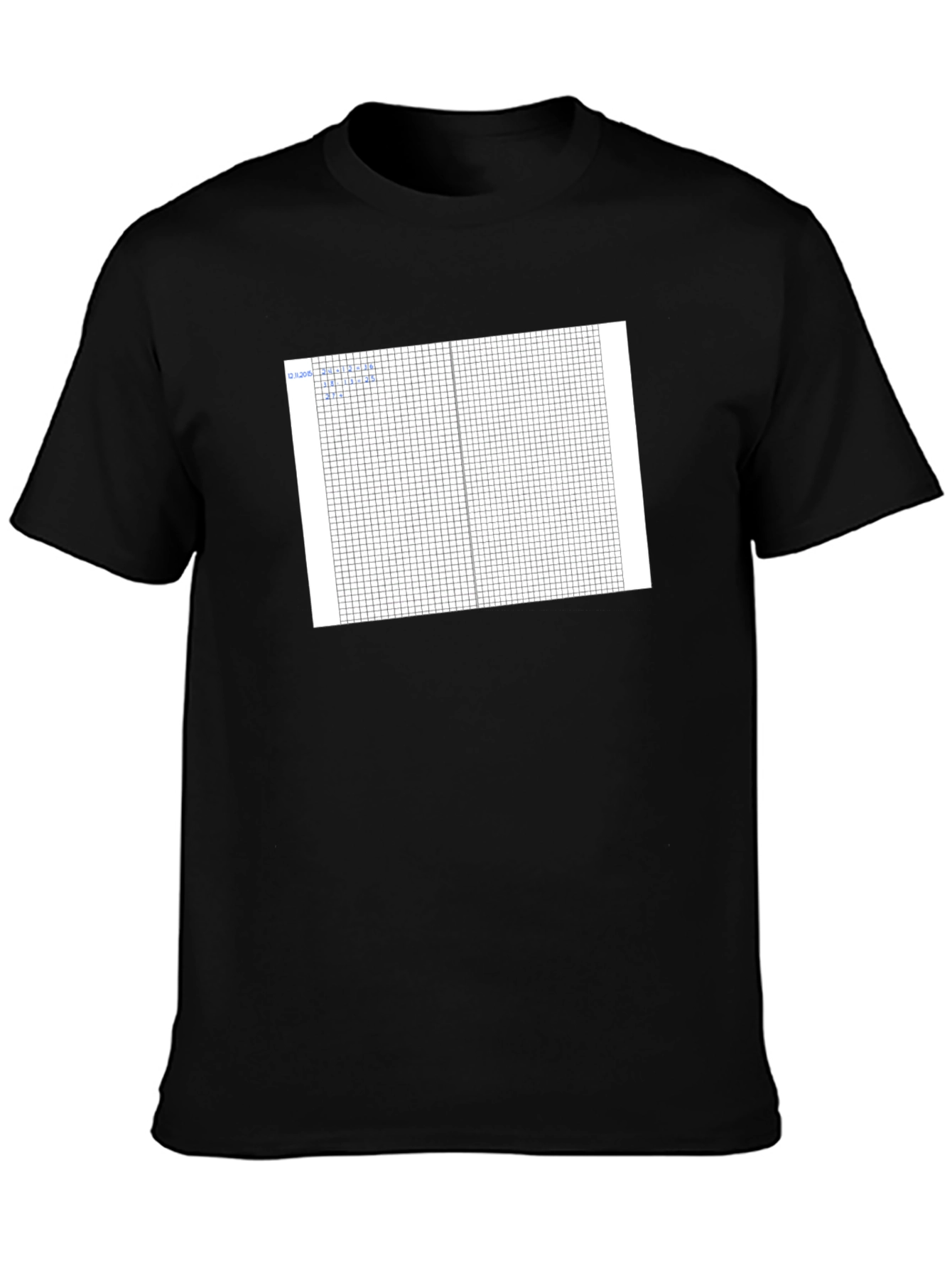 Graph Paper Tee - Grid Pattern Comfort