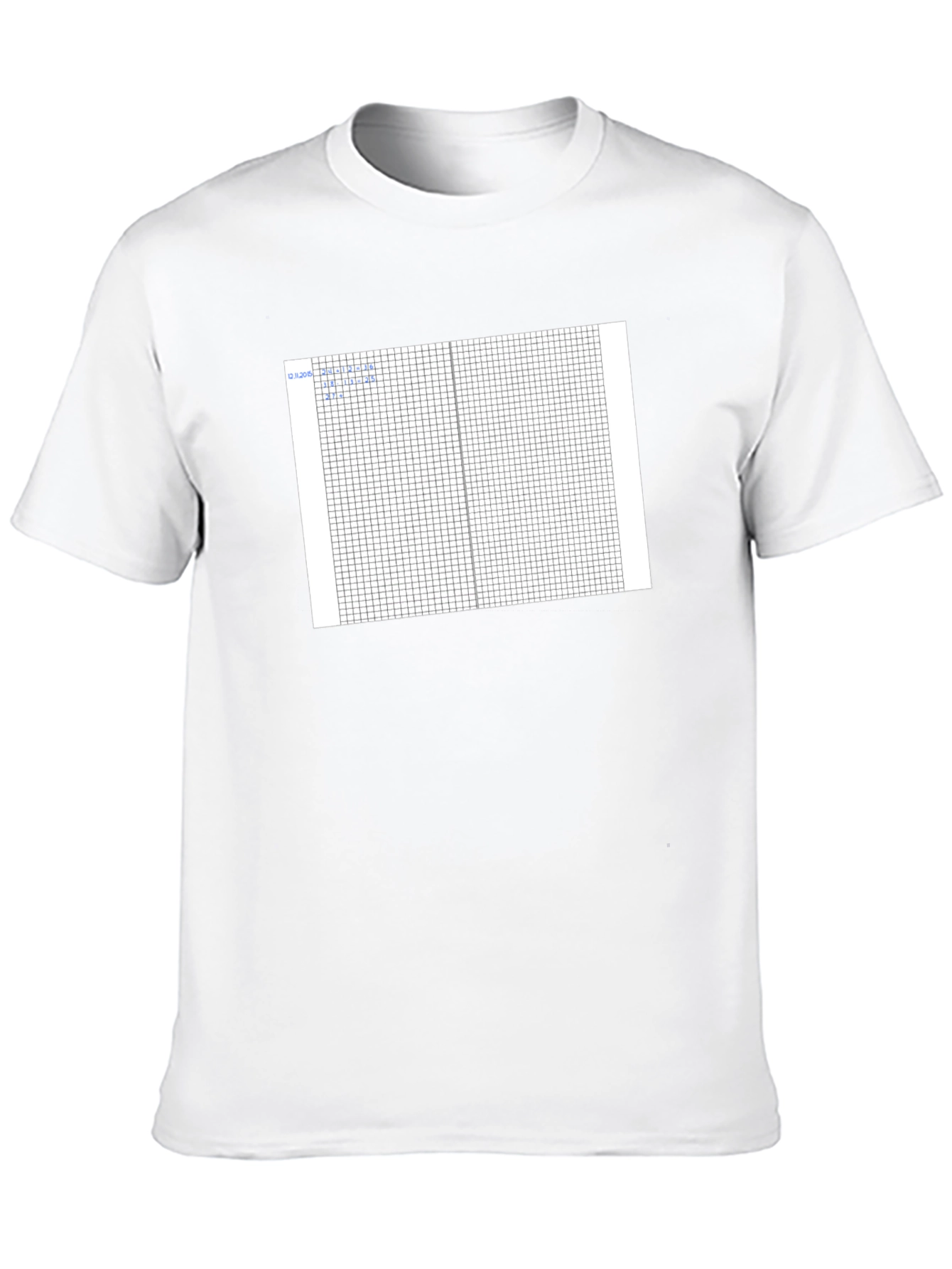 Graph Paper Tee - Grid Pattern Comfort