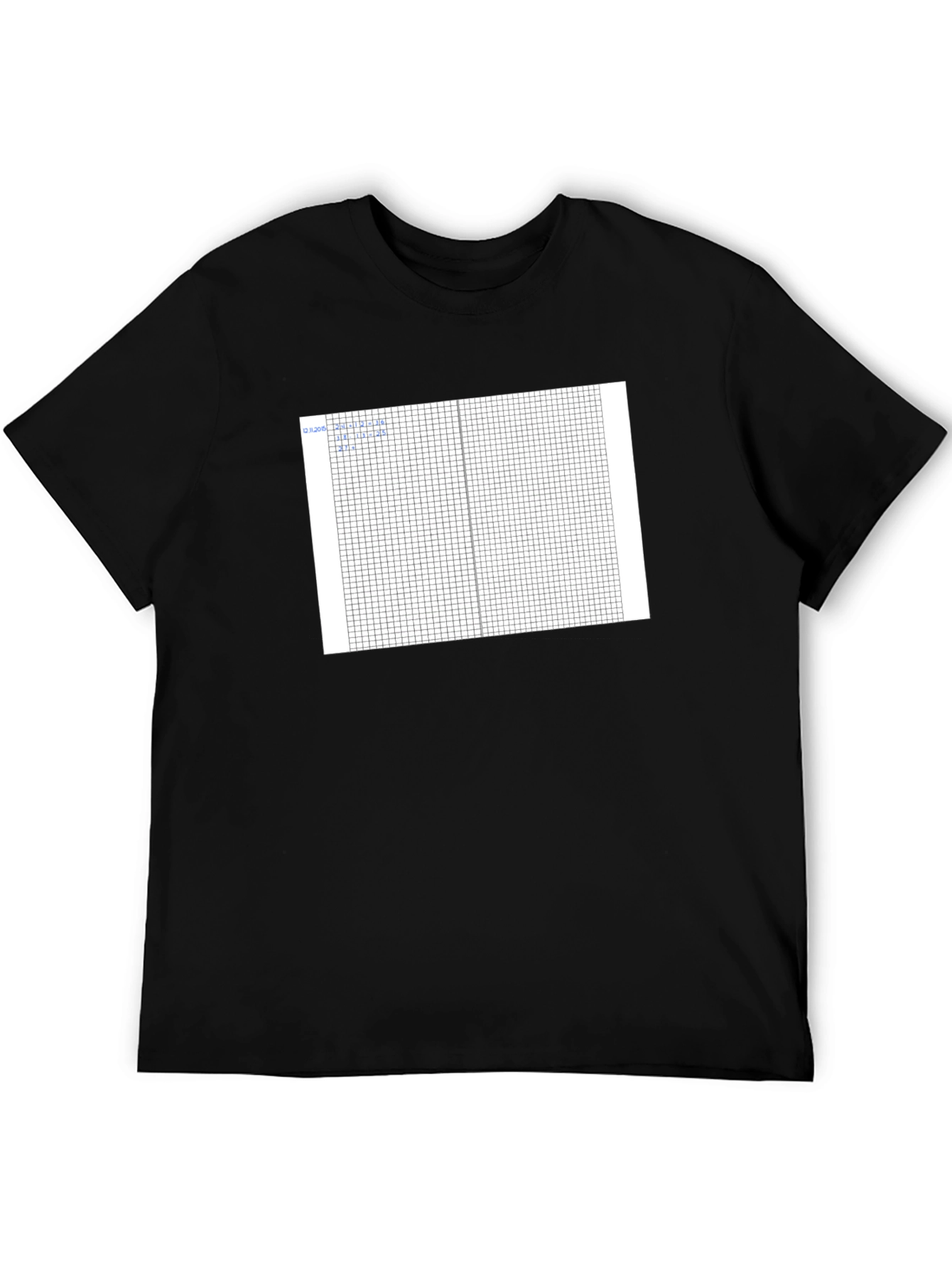 Graph Paper Tee - Grid Pattern Comfort