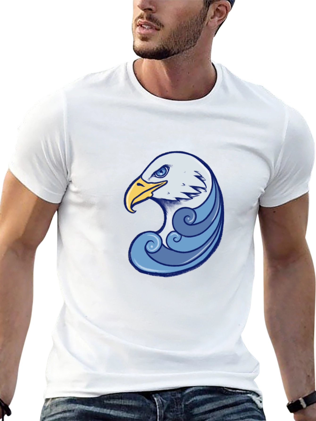 Eagle Wave Graphic Tee - Stylish Black T-Shirt