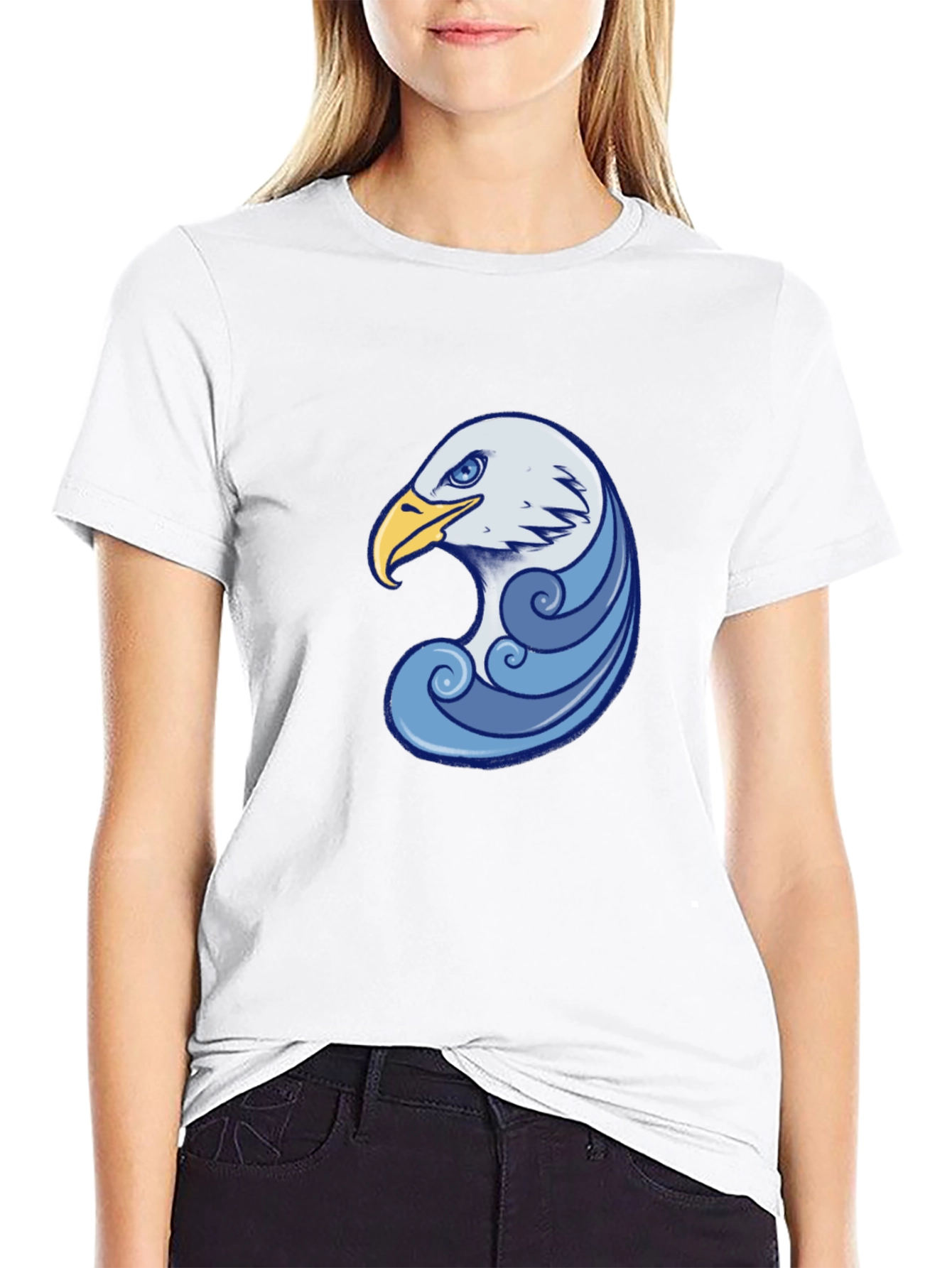 Eagle Wave Graphic Tee - Stylish Black T-Shirt