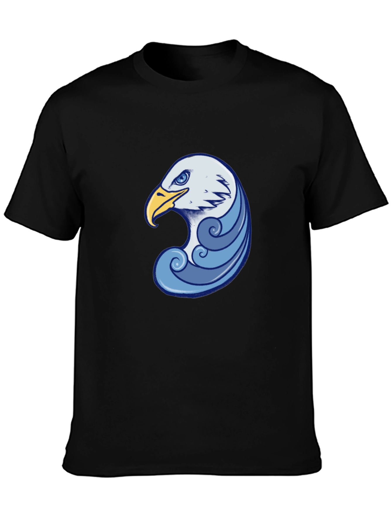Eagle Wave Graphic Tee - Stylish Black T-Shirt