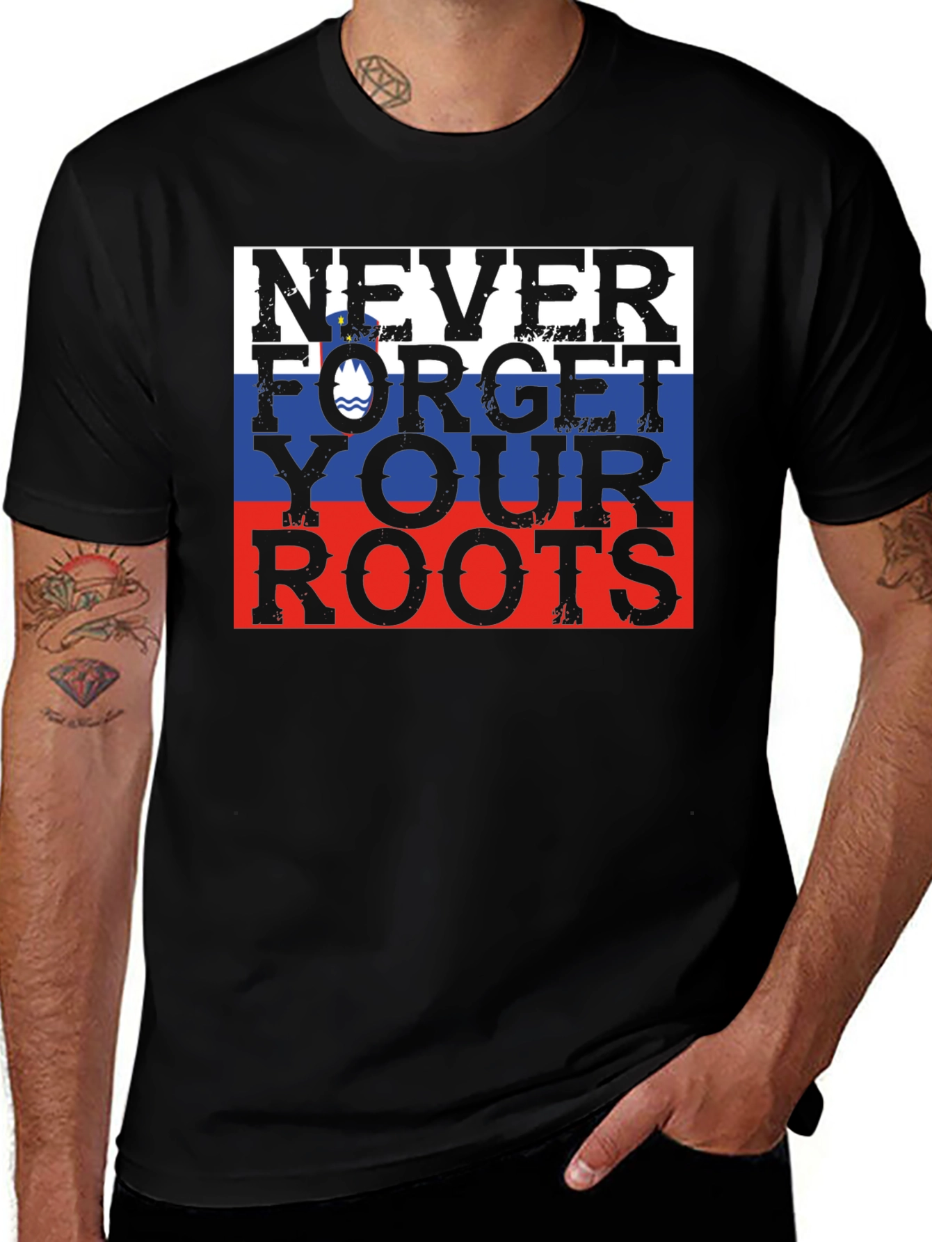 Never Forget Your Roots Slovenia Flag T-Shirt