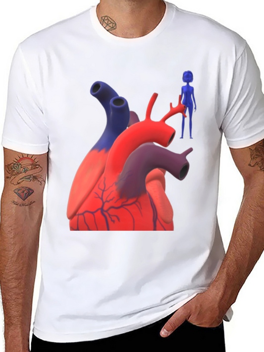 Anatomical Heart & Figure Graphic T-Shirt
